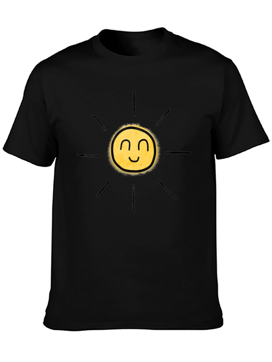 Happy Sun Graphic Black T-Shirt