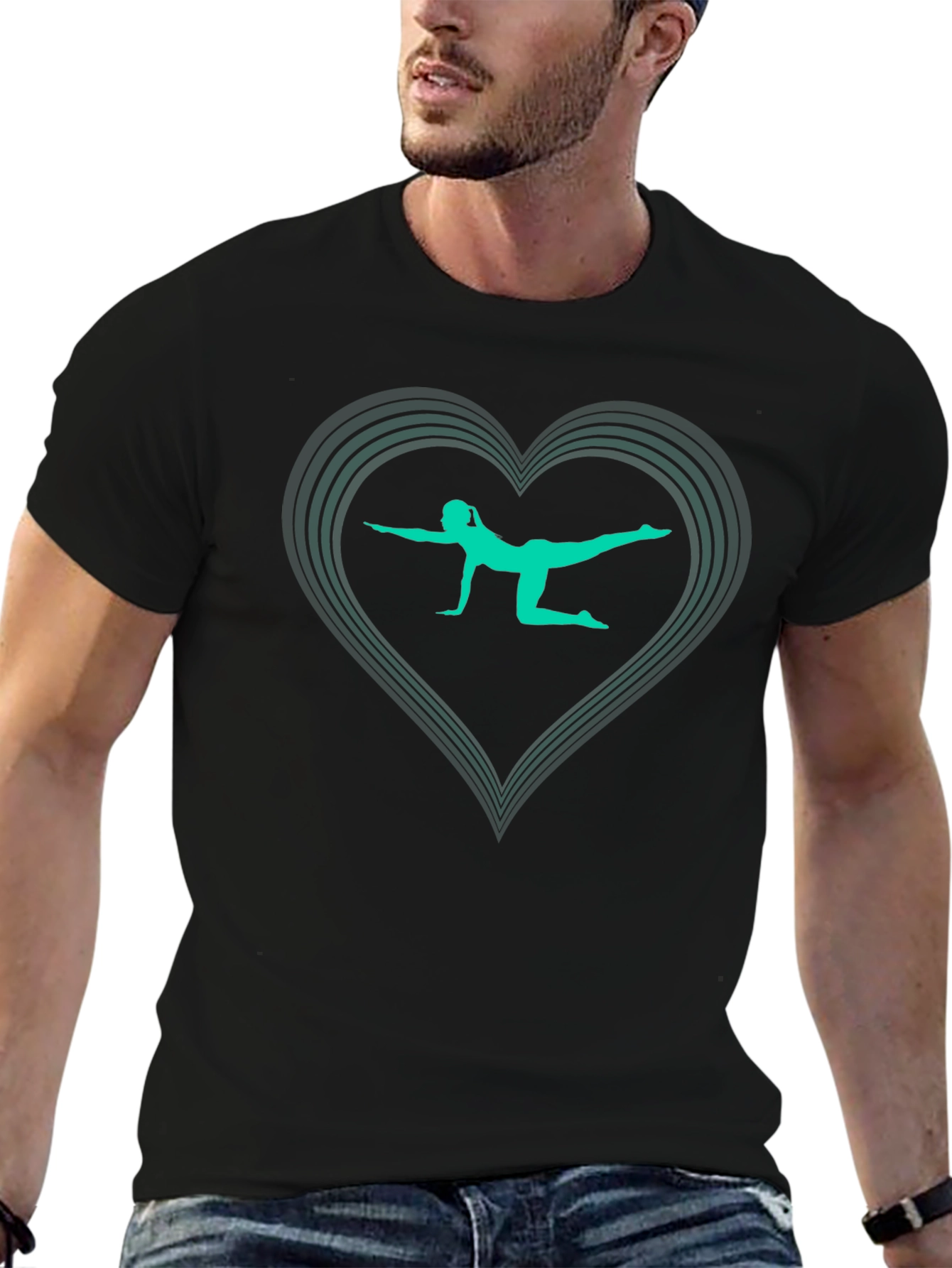 Yoga Heart Black T-Shirt