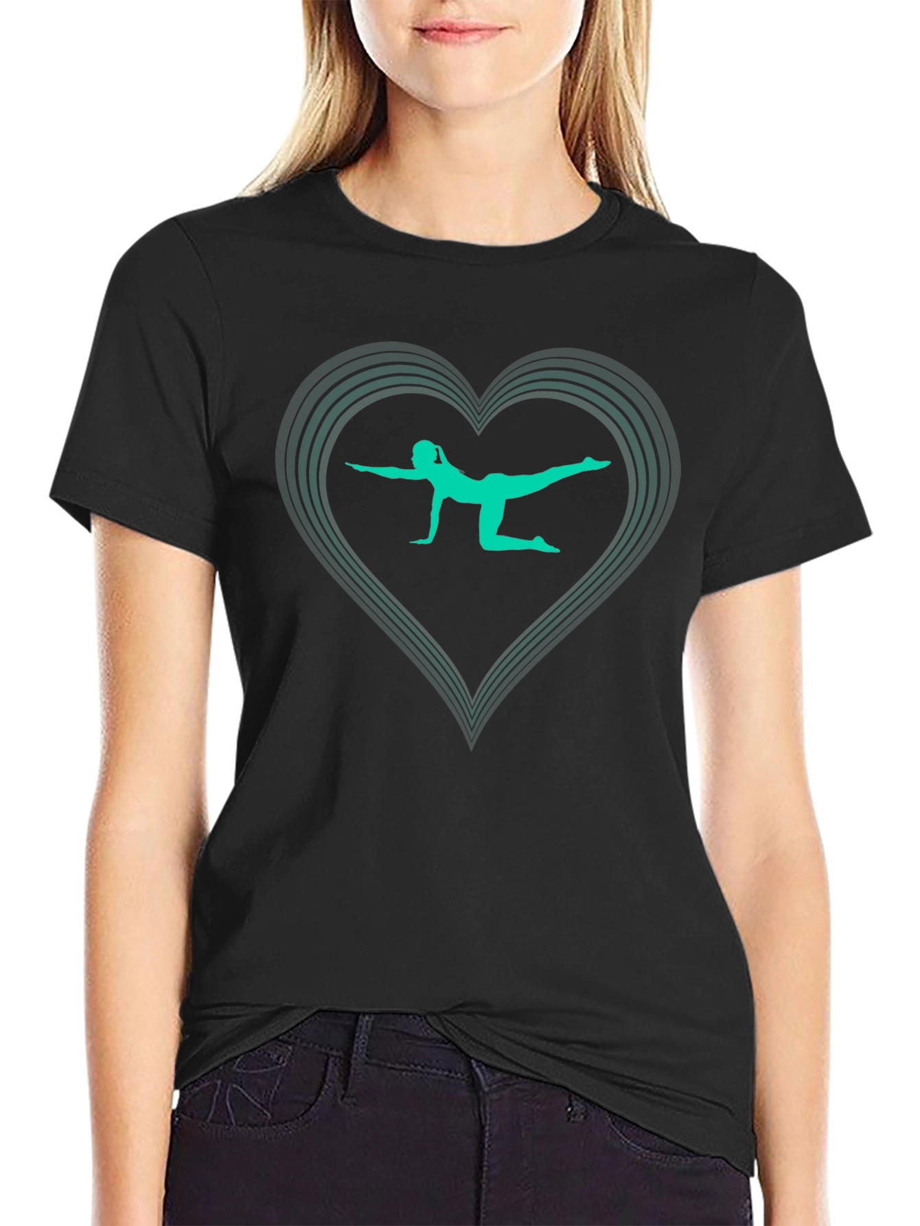 Yoga Heart Black T-Shirt