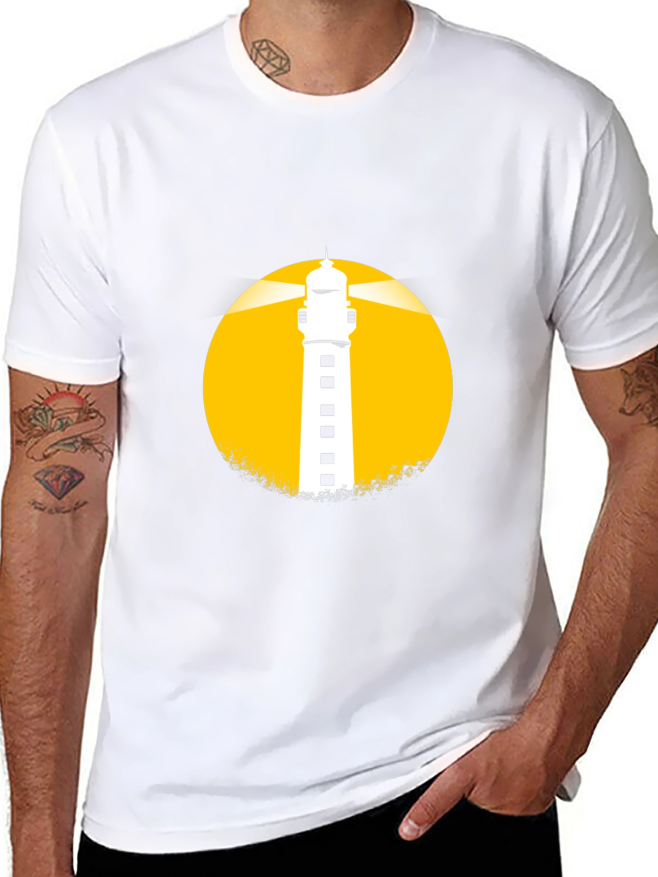 Lighthouse Graphic Tee - Black Cotton Blend