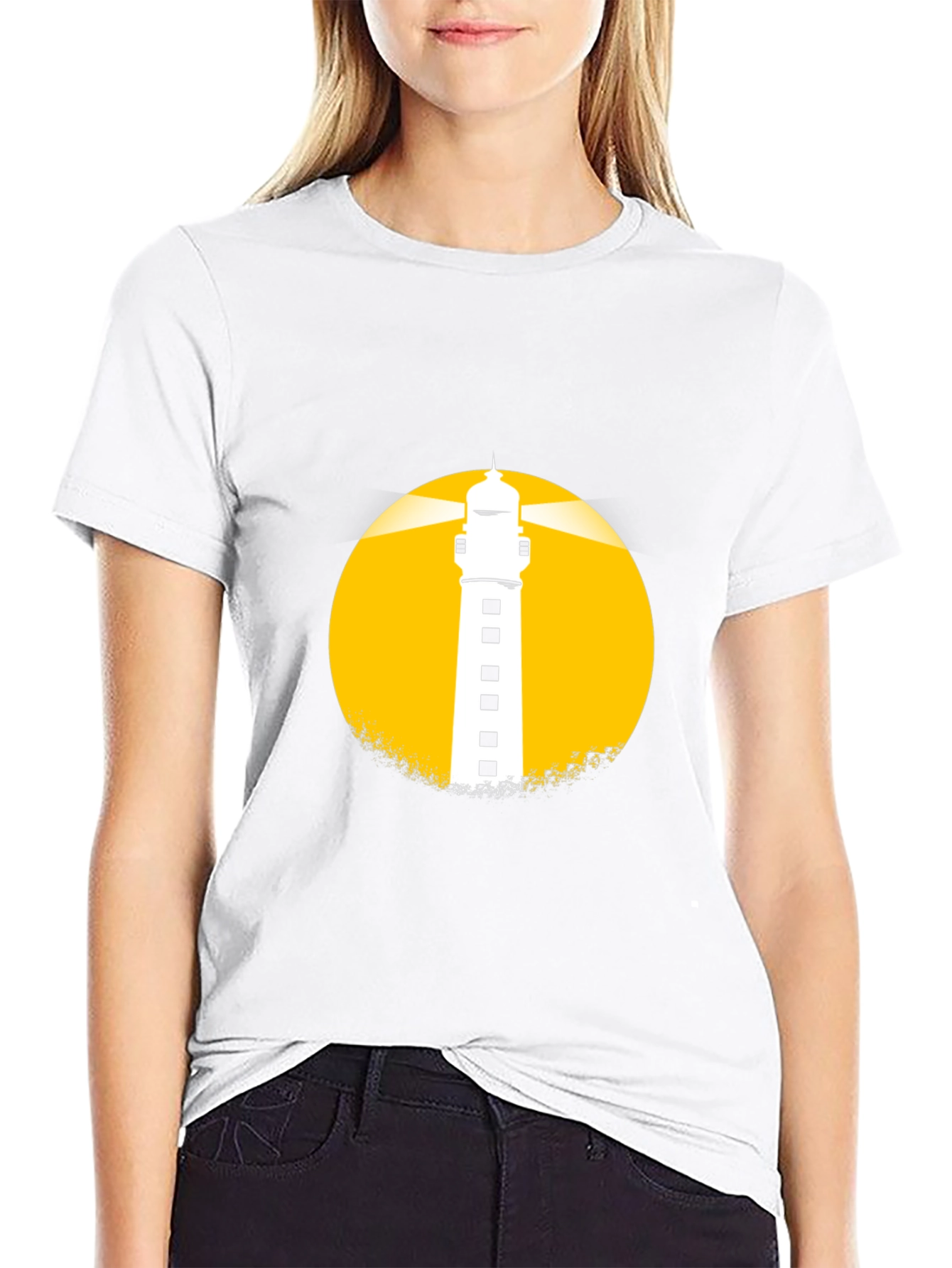 Lighthouse Graphic Tee - Black Cotton Blend