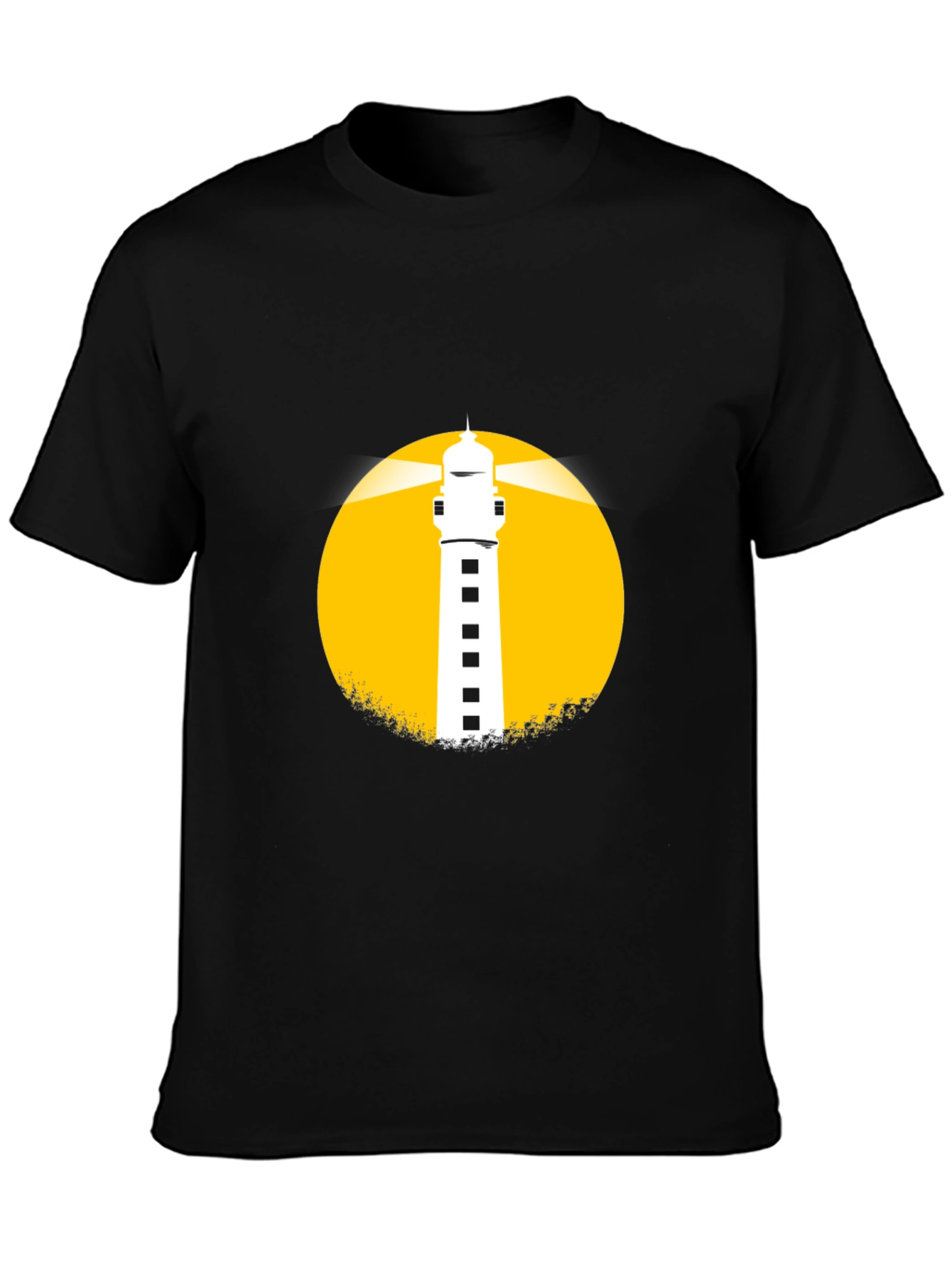 Lighthouse Graphic Tee - Black Cotton Blend