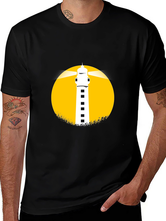 Lighthouse Graphic Tee - Black Cotton Blend