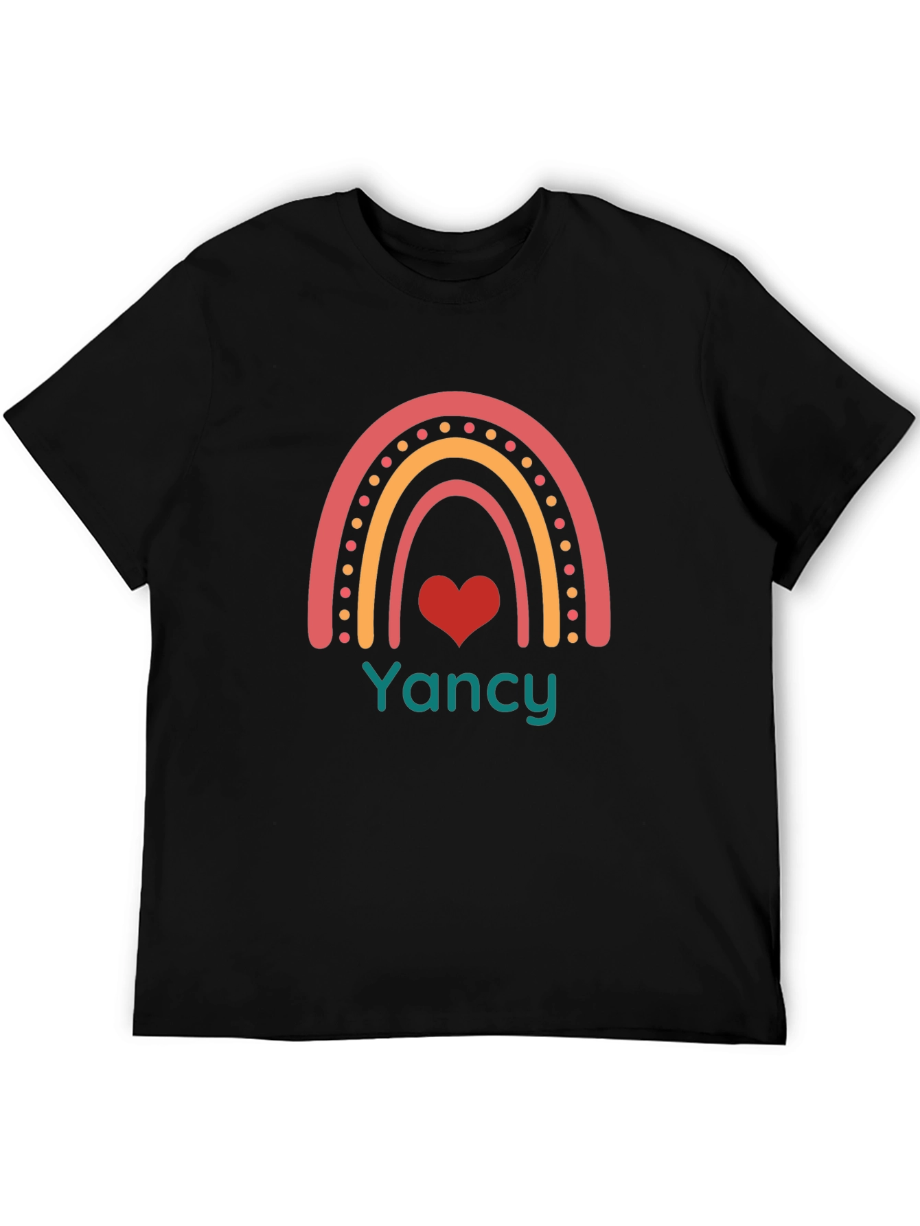 Yancy Rainbow Heart Graphic Tee - Black