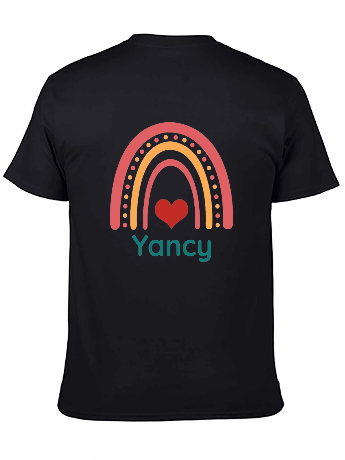Yancy Rainbow Heart Graphic Tee - Black