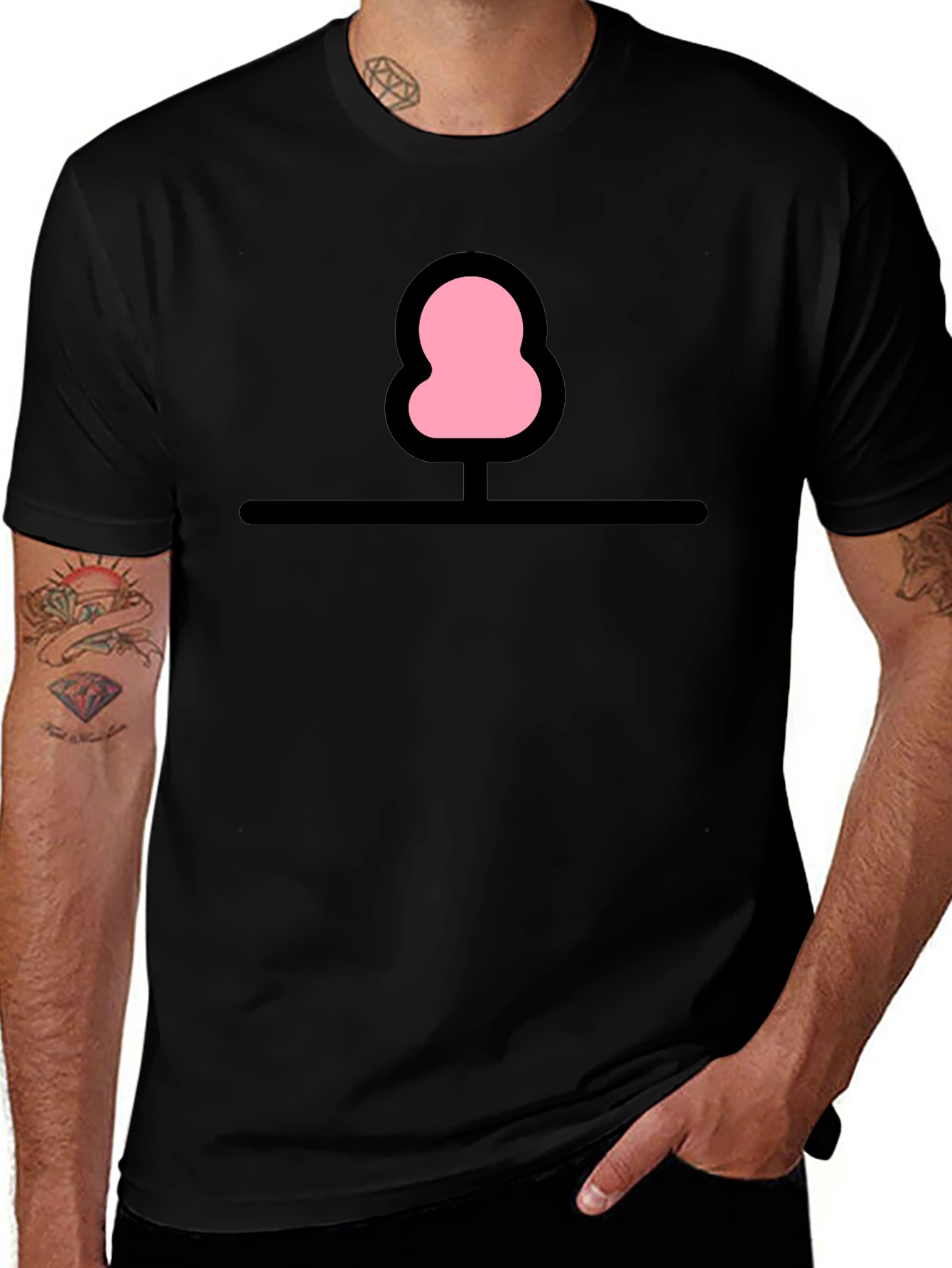 Whimsical Tree Graphic Tee - Black Cotton Comfort