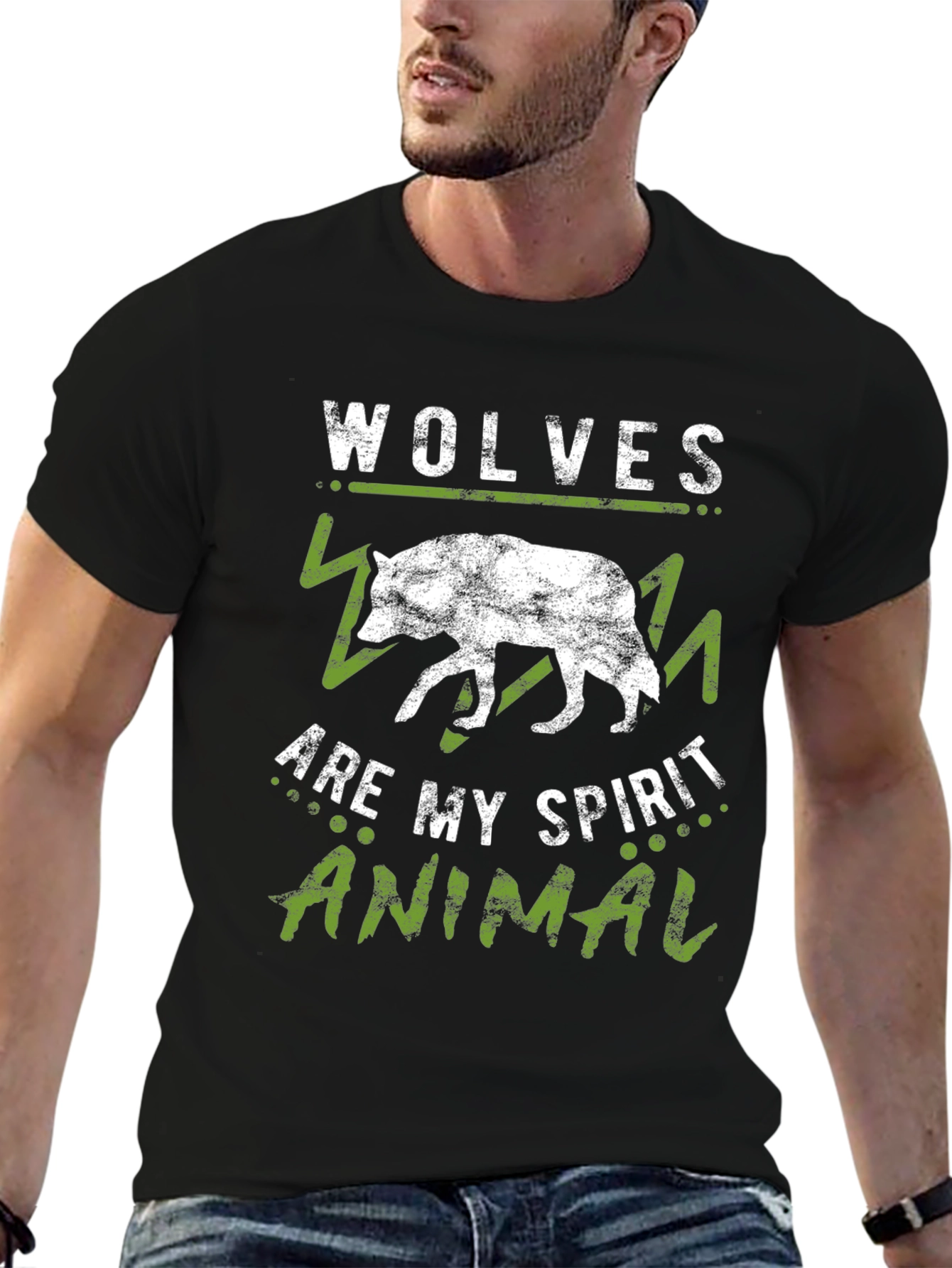 Wolves Are My Spirit Animal Black T-Shirt