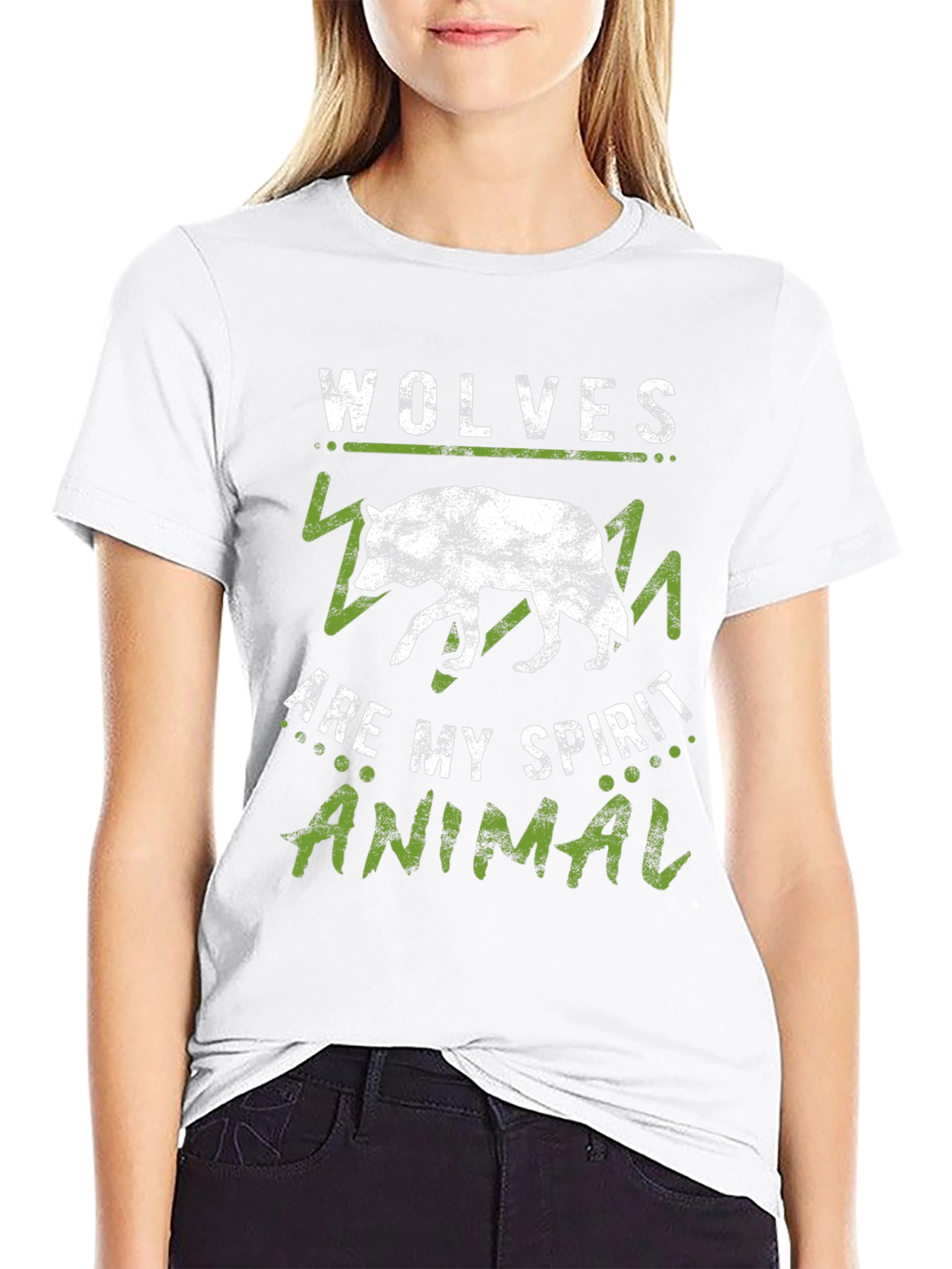 Wolves Are My Spirit Animal Black T-Shirt