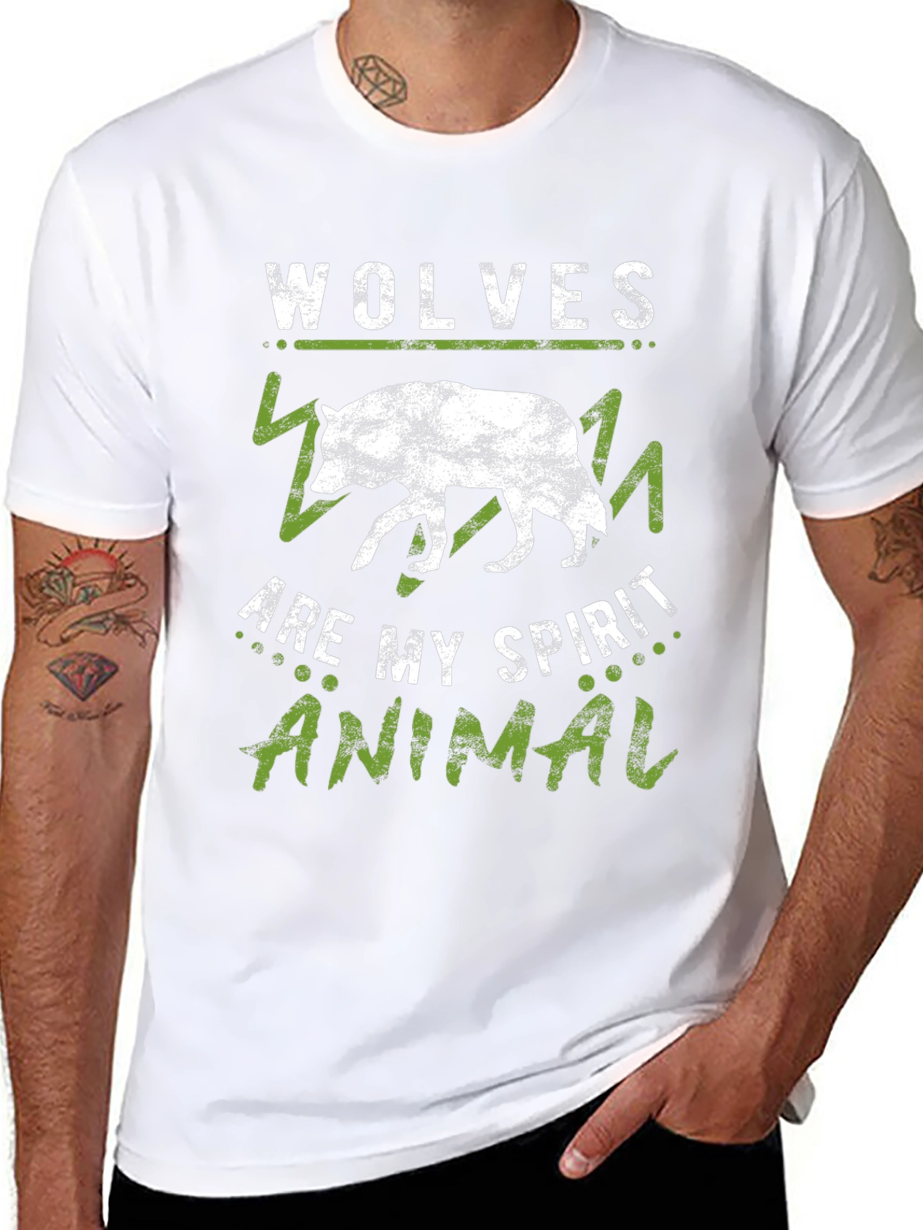 Wolves Are My Spirit Animal Black T-Shirt