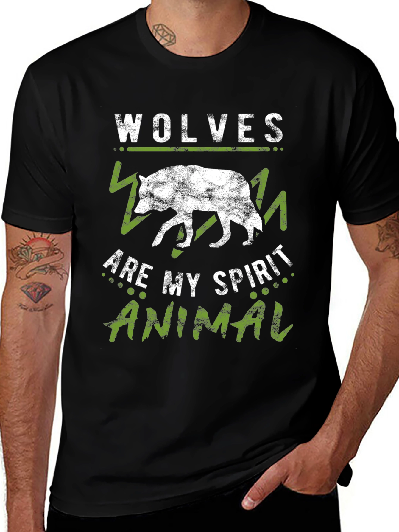 Wolves Are My Spirit Animal Black T-Shirt