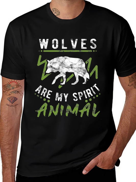 Wolves Are My Spirit Animal Black T-Shirt