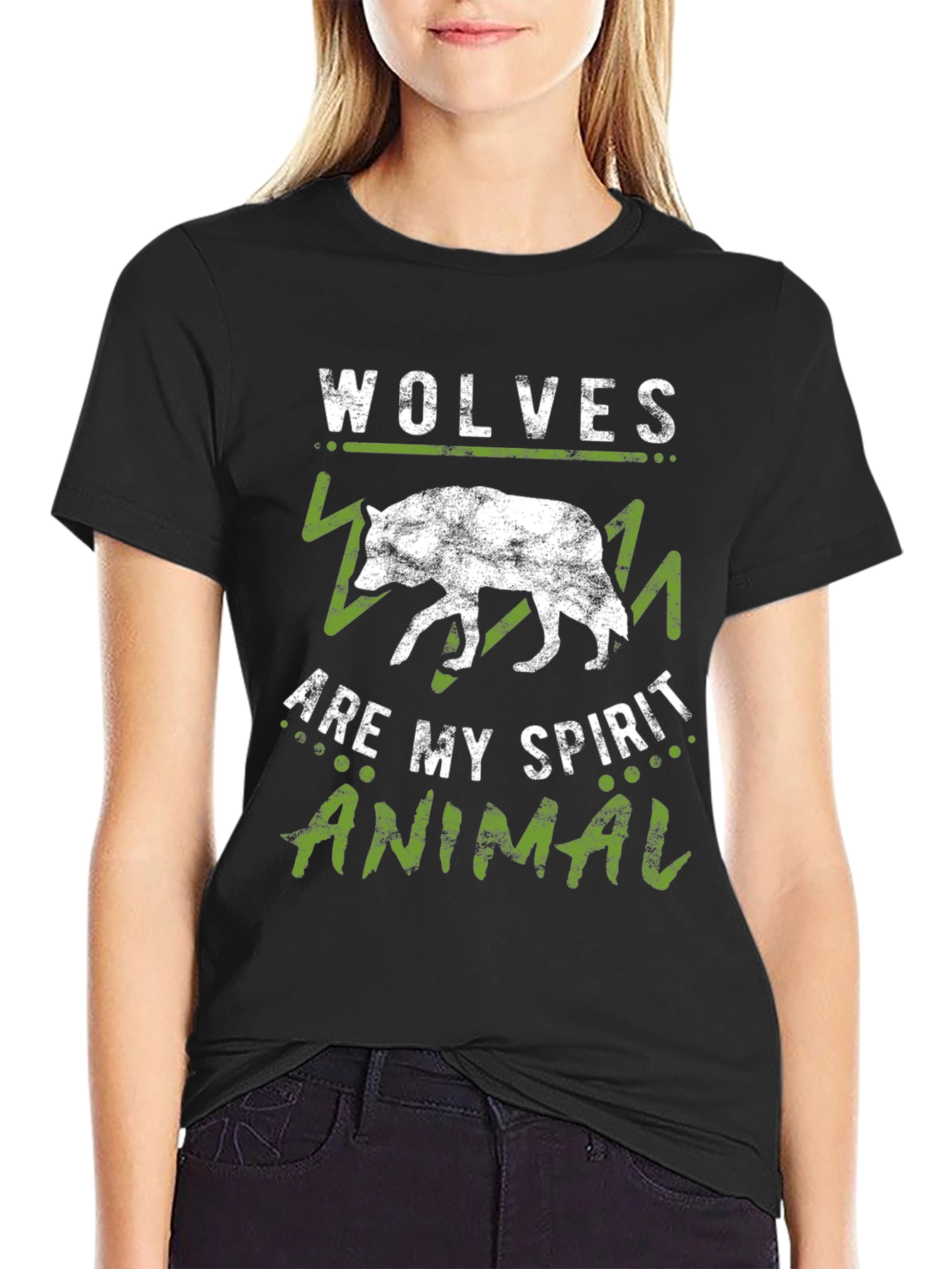 Wolves Are My Spirit Animal Black T-Shirt