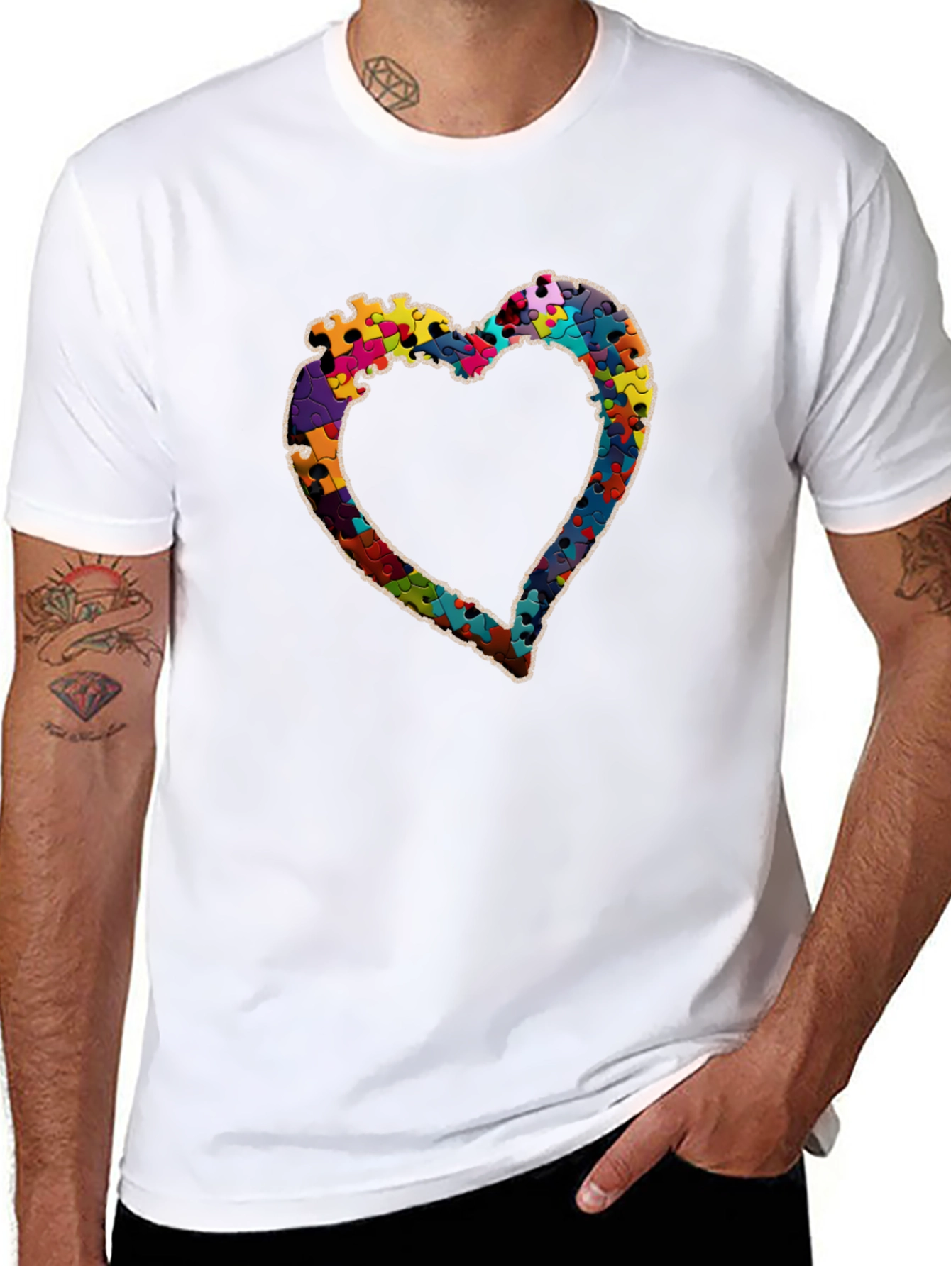 Puzzle Piece Heart Graphic Tee