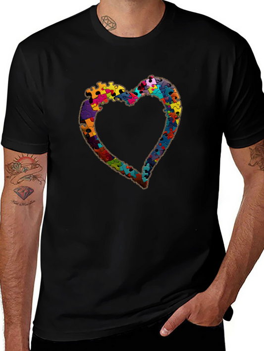Puzzle Piece Heart Graphic Tee