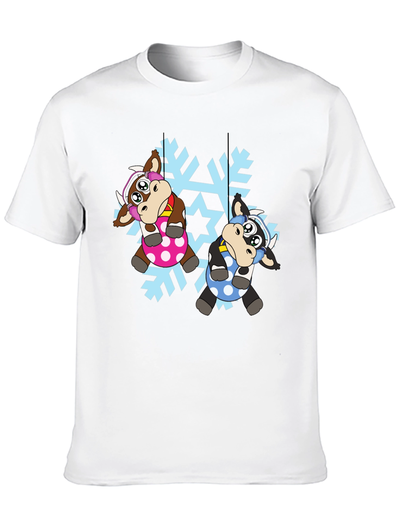 Cute Cow Snowflake Christmas T-Shirt