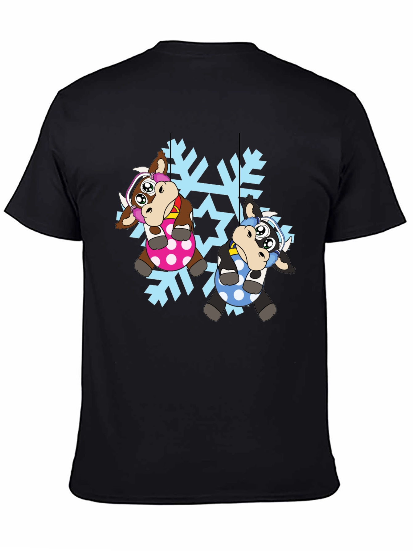 Cute Cow Snowflake Christmas T-Shirt
