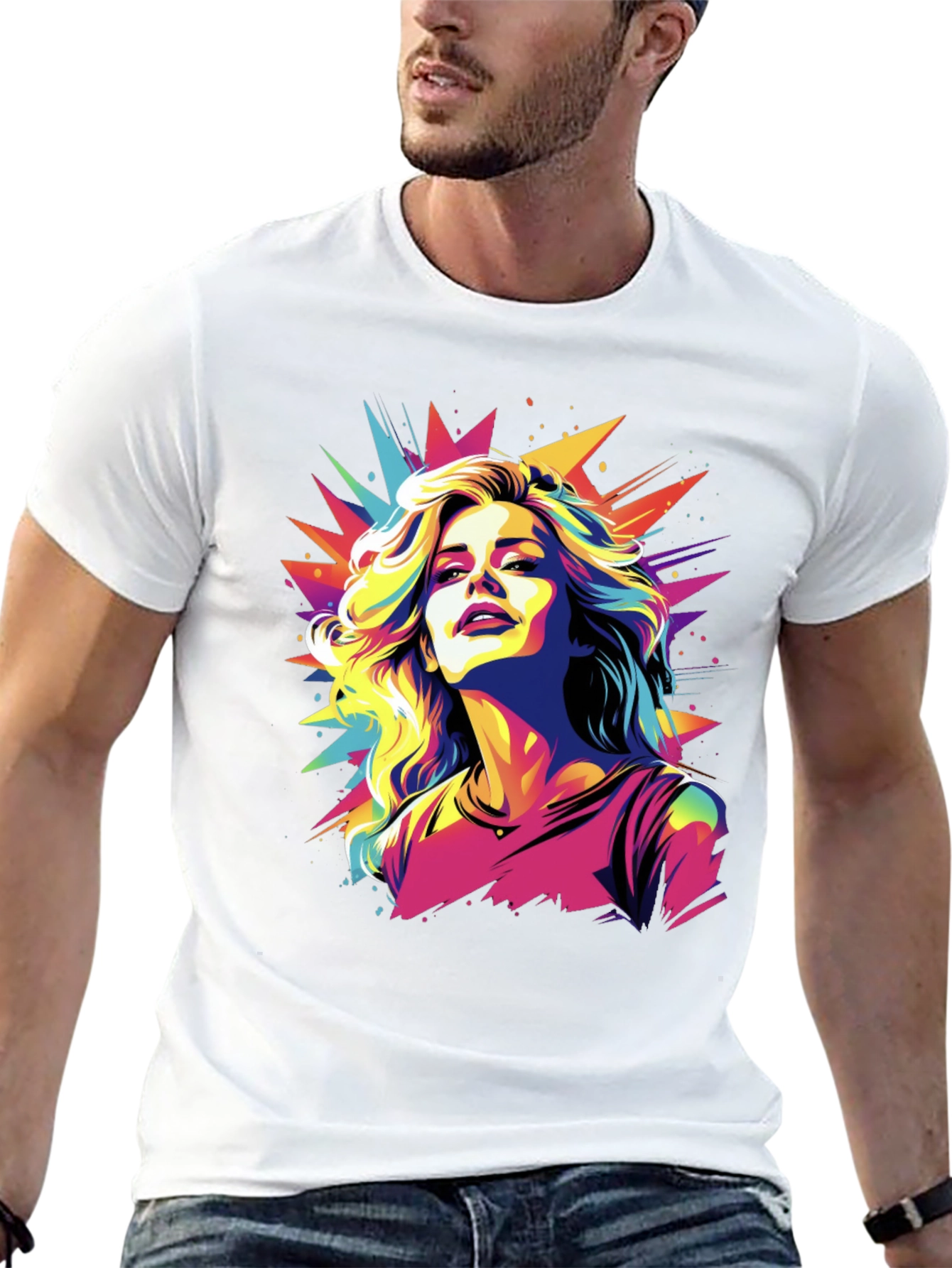 Pop Art Woman Graphic Tee - Trendy Design