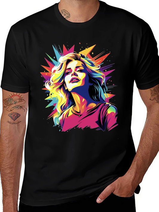 Pop Art Woman Graphic Tee - Trendy Design