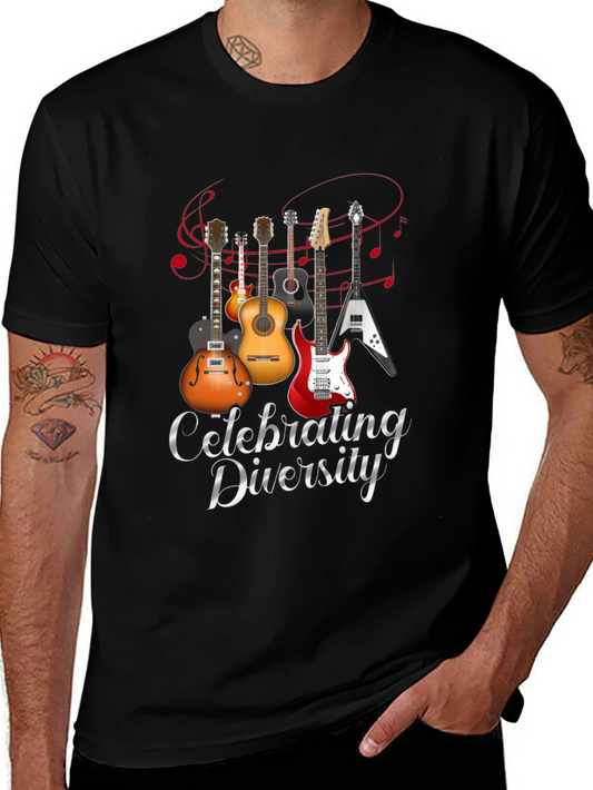 Celebrating Diversity Guitar Graphic T-Shirt