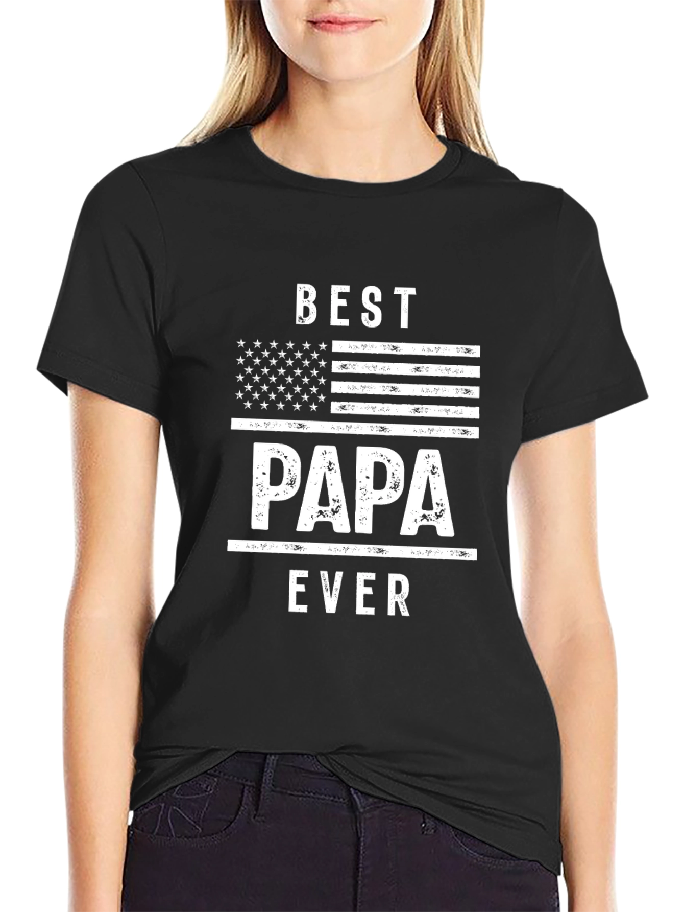 Best Papa Ever Patriotic USA Flag T-Shirt
