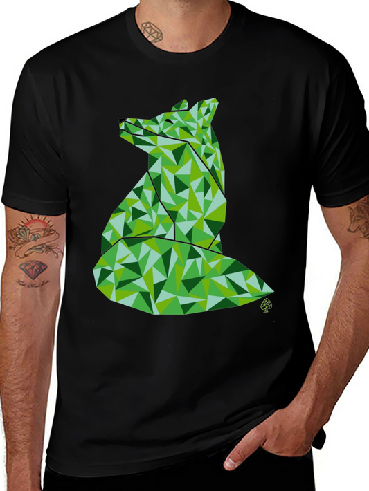 Geometric Fox Graphic Tee - Modern Style