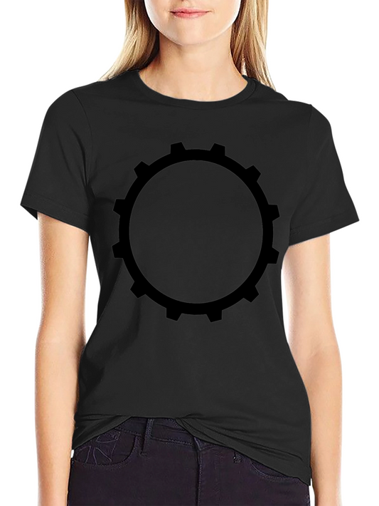 Black Gear Graphic Tee - Modern Minimalist Design