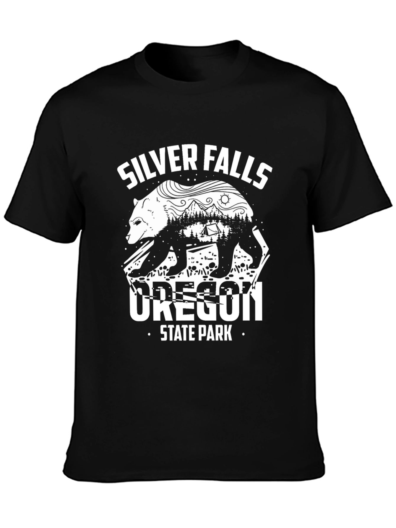 Silver Falls Oregon State Park Bear Graphic Tee