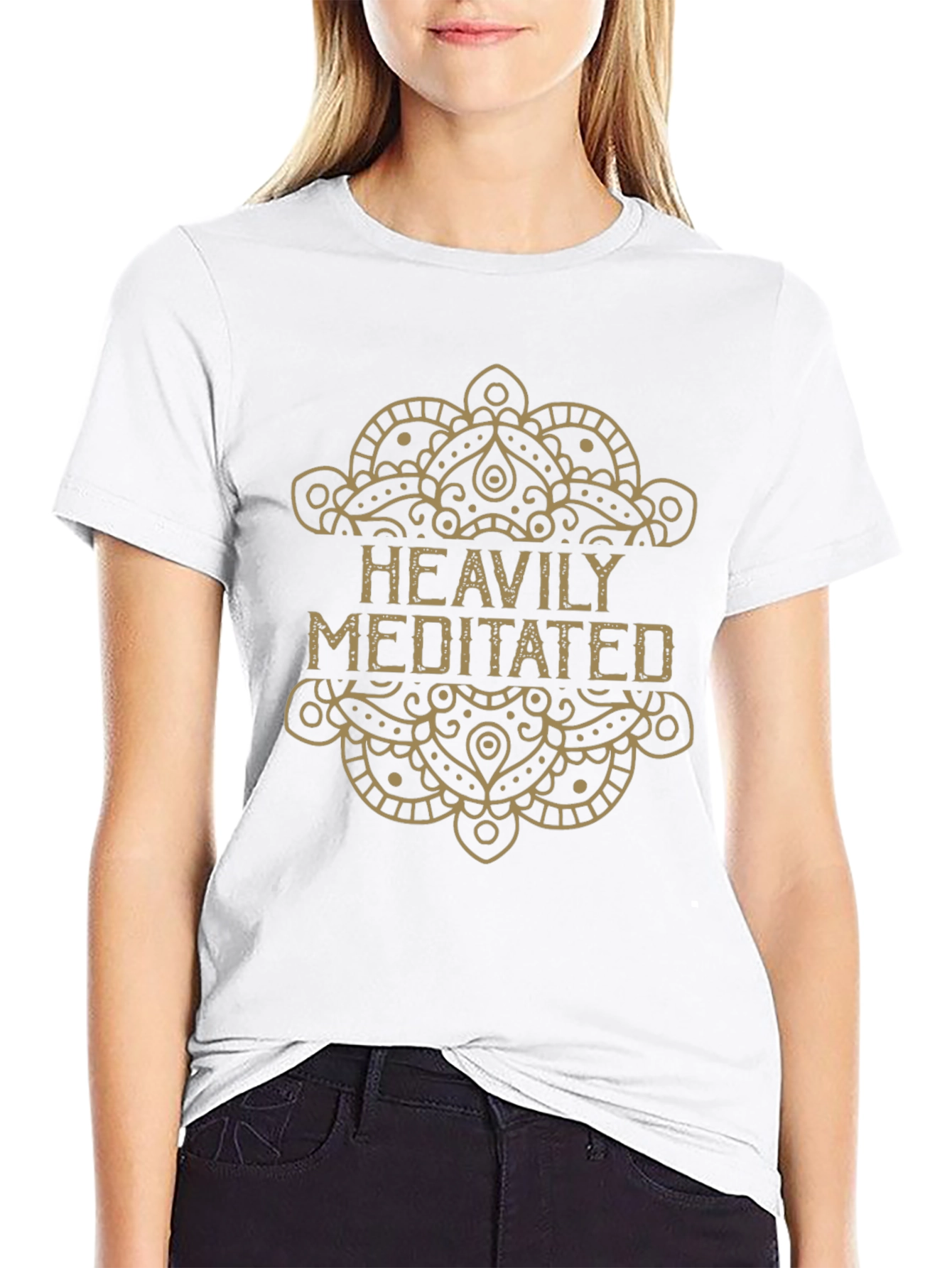 Heavily Meditated Graphic Tee - Black Cotton T-Shirt