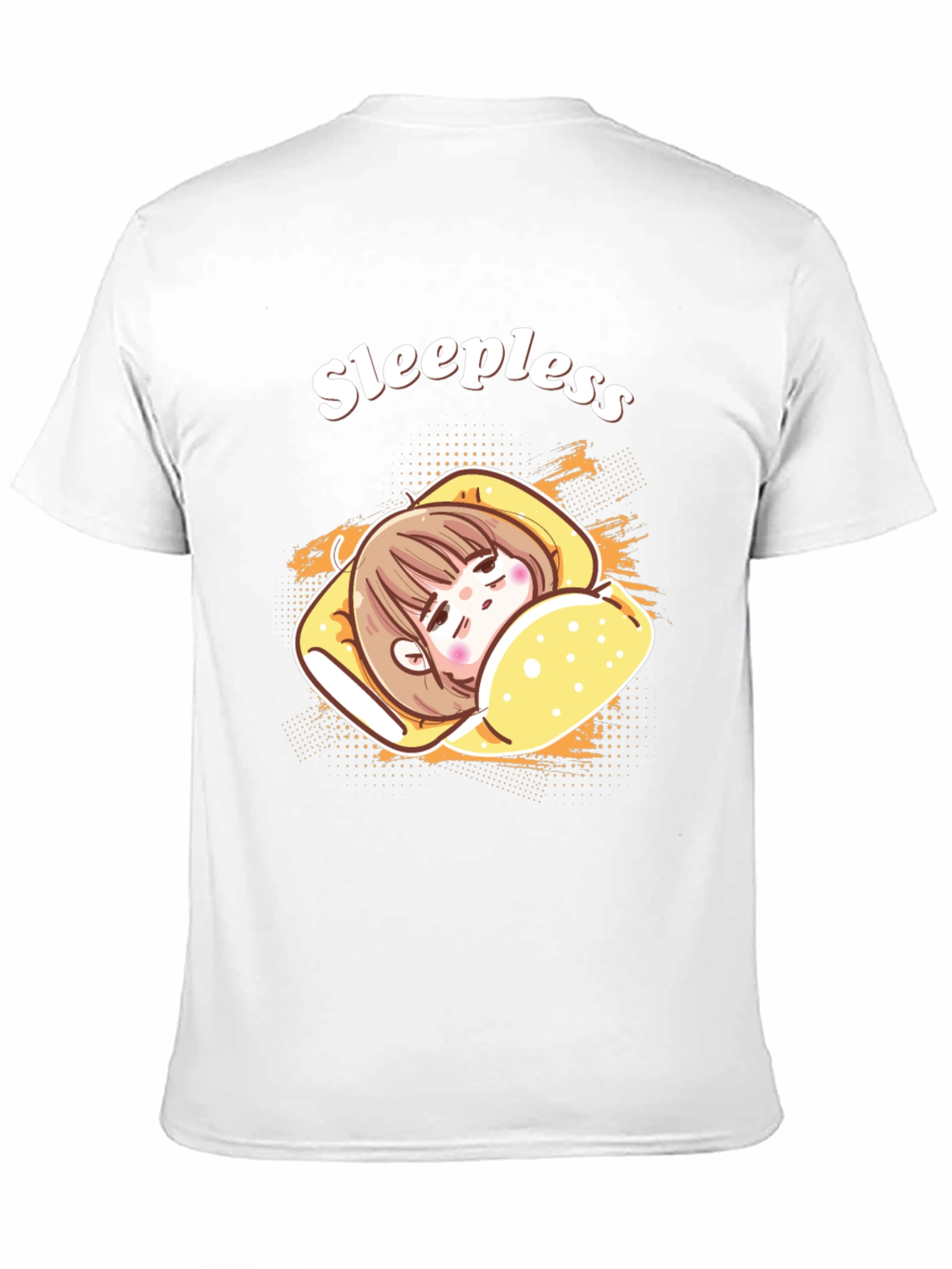 Sleepless Cartoon Graphic Black T-Shirt