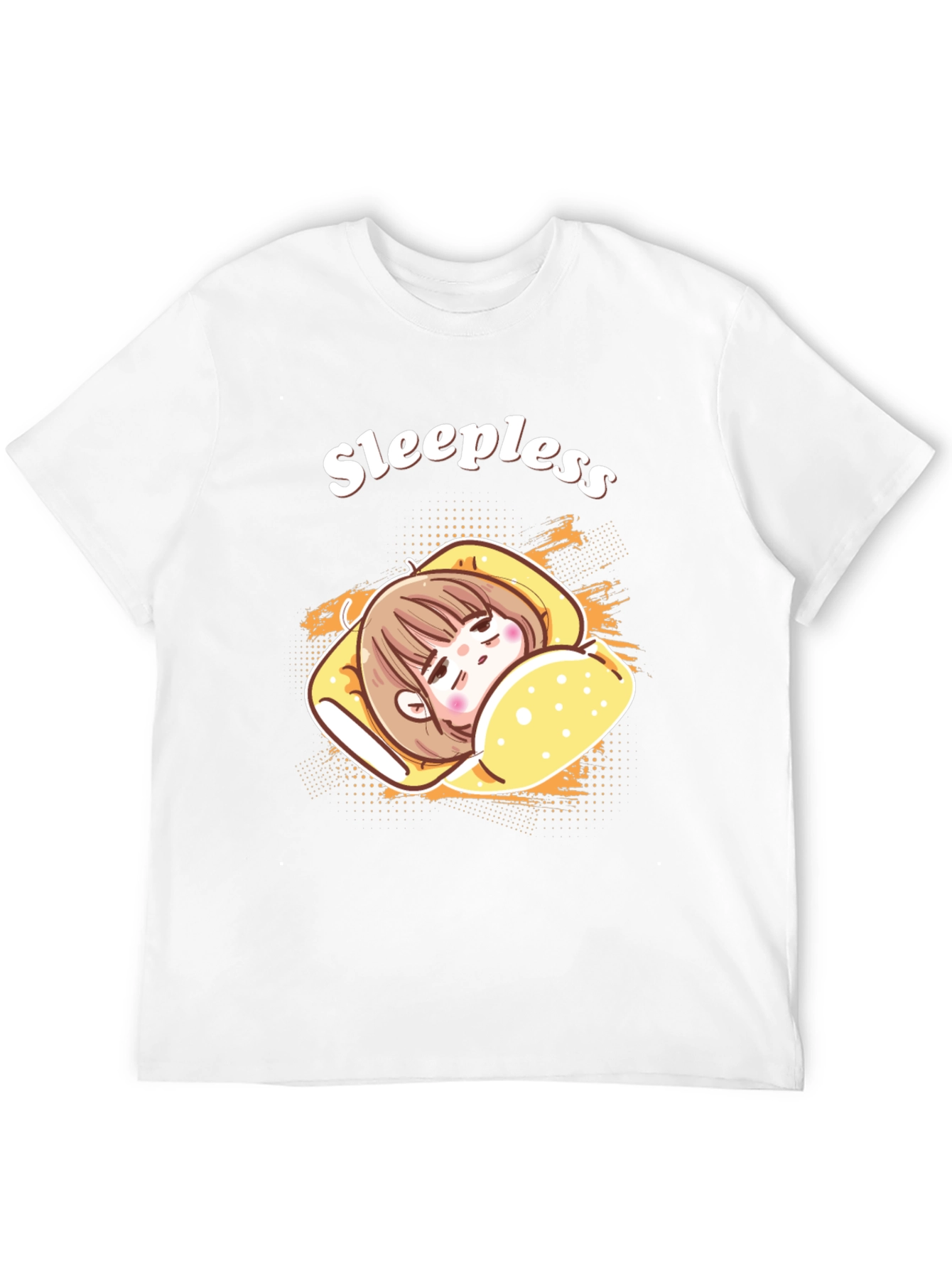 Sleepless Cartoon Graphic Black T-Shirt
