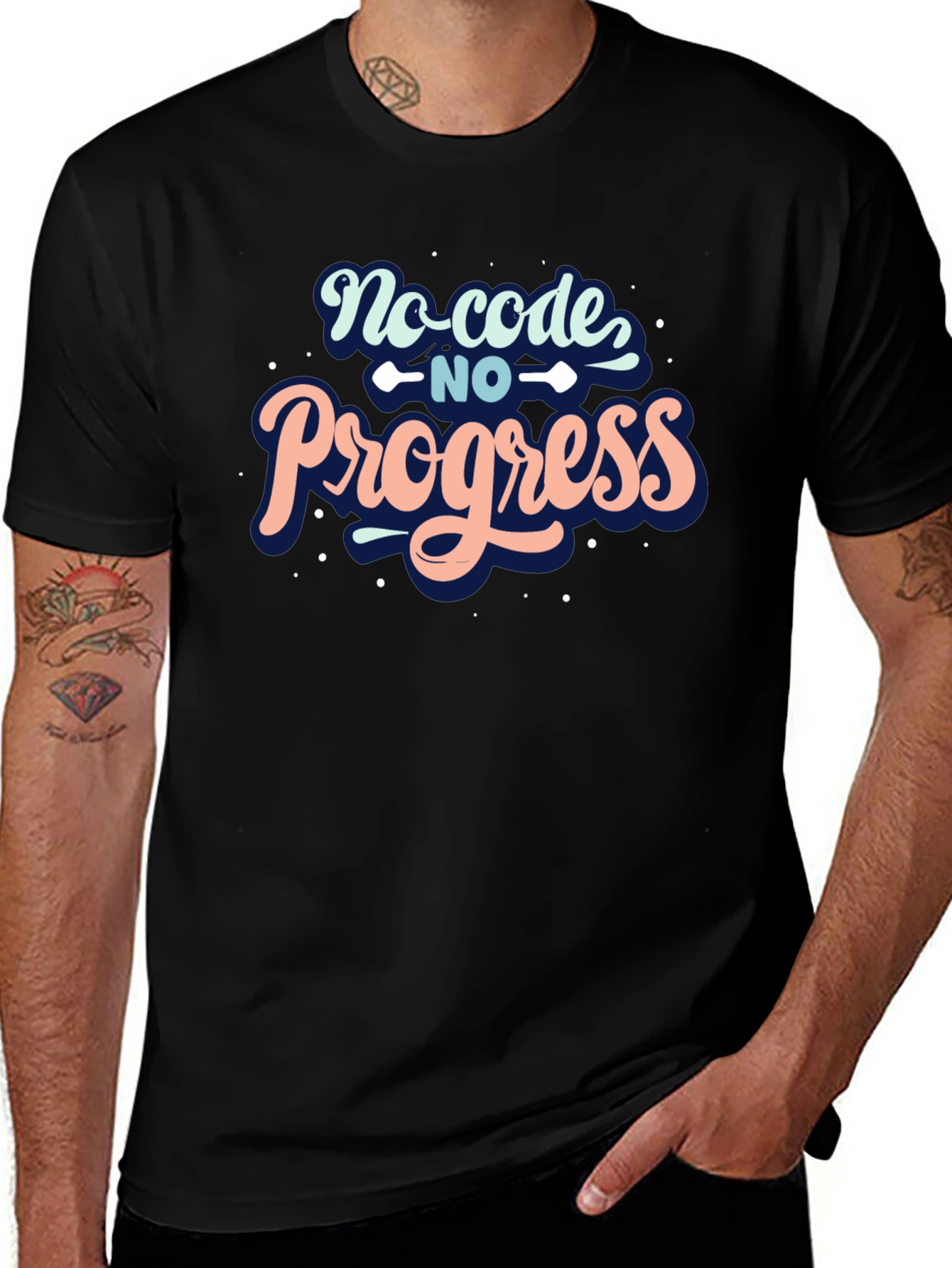No Code No Progress Black Tee