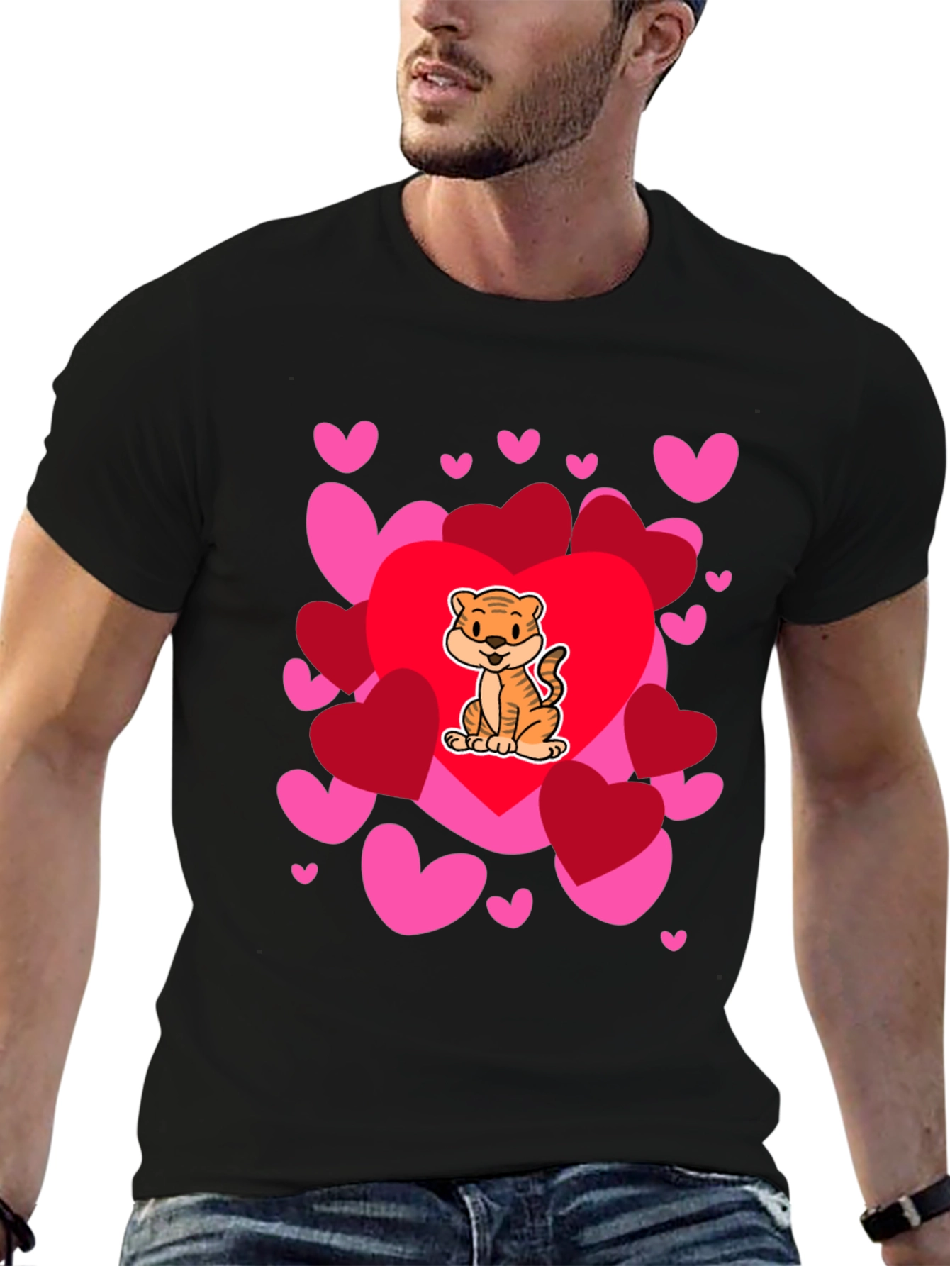 Valentines Day Tiger Heart T-Shirt