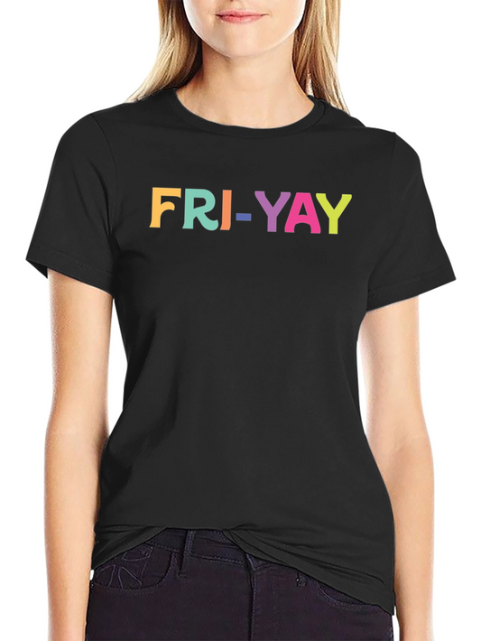 Fun FRI-YAY Graphic Black T-Shirt