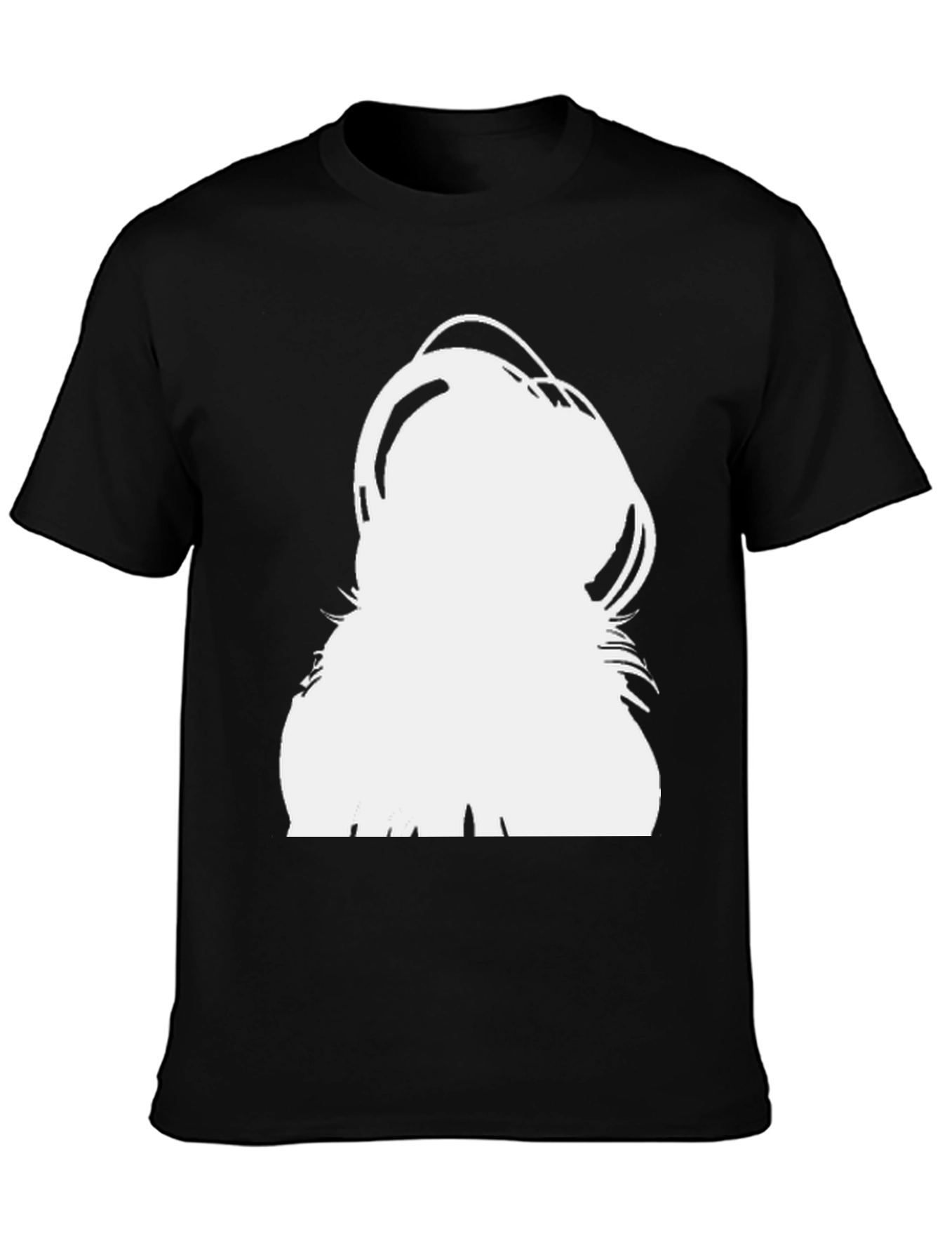 Modern Black T-Shirt with Bold White Graphic