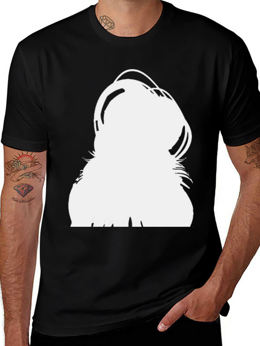 Modern Black T-Shirt with Bold White Graphic