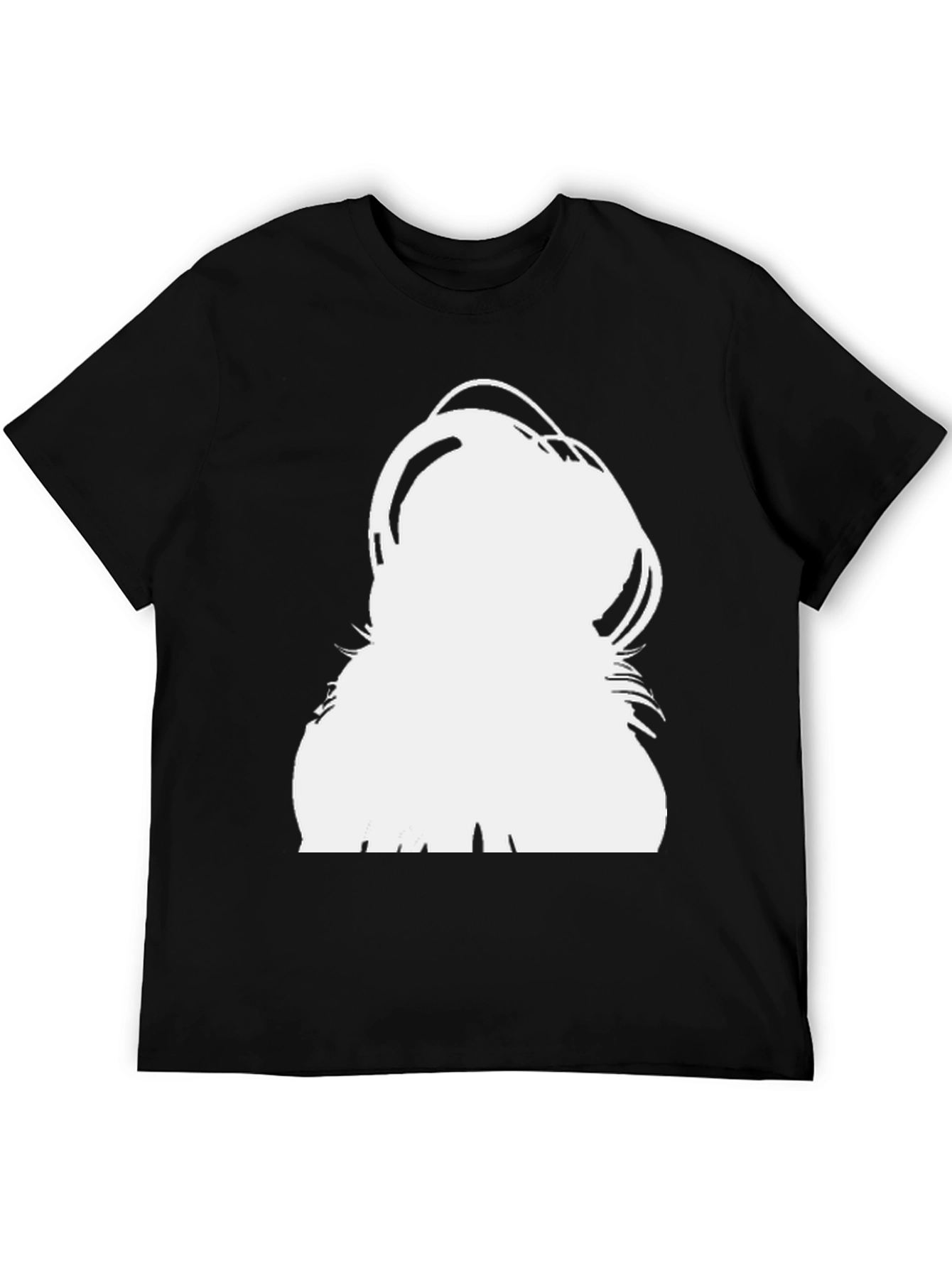 Modern Black T-Shirt with Bold White Graphic