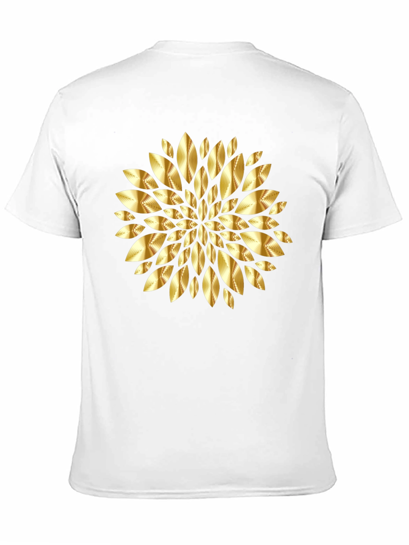 Golden Leaf Mandala Black T-Shirt