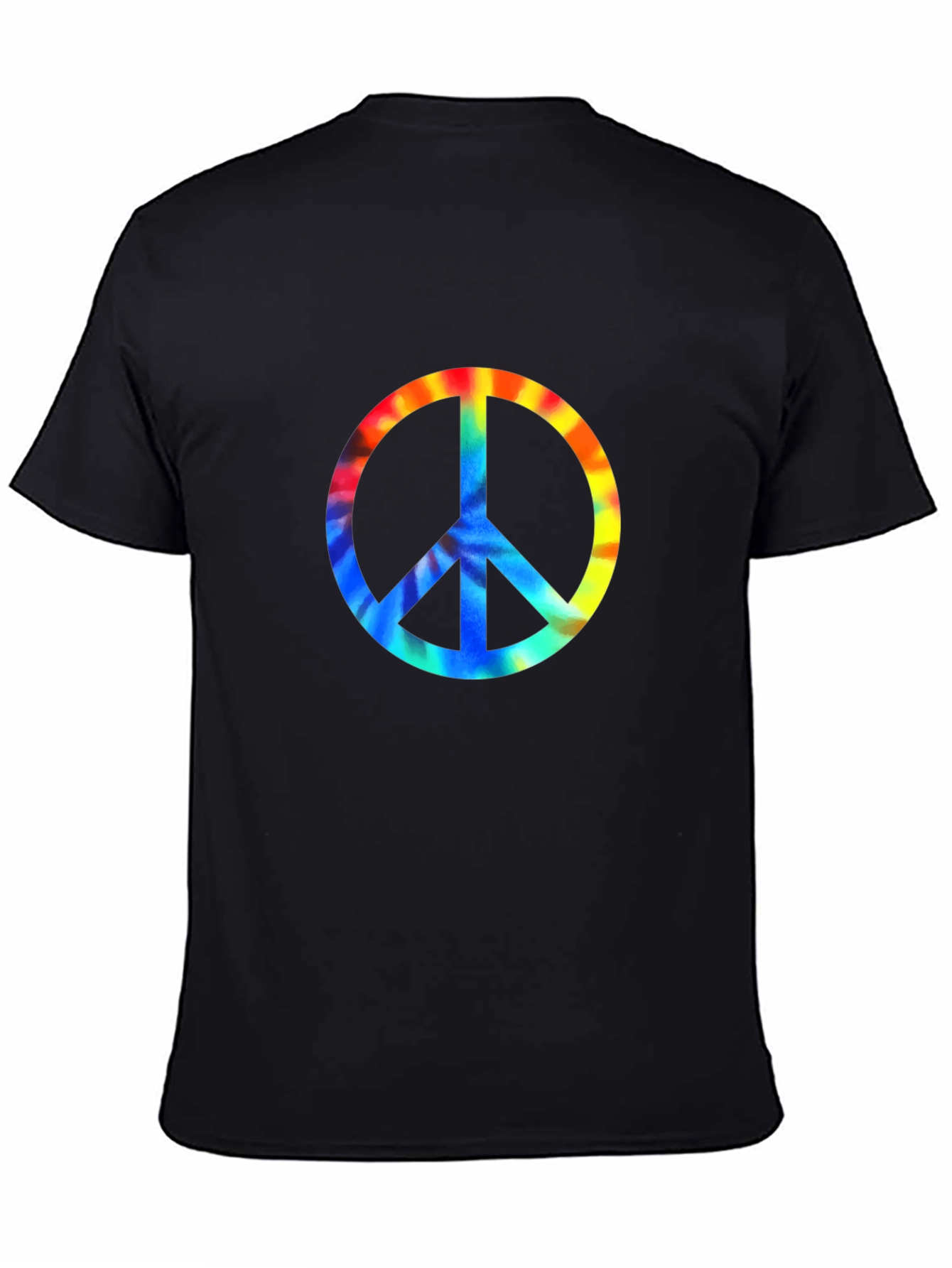 Peace Sign Tie-Dye Graphic Tee - Black