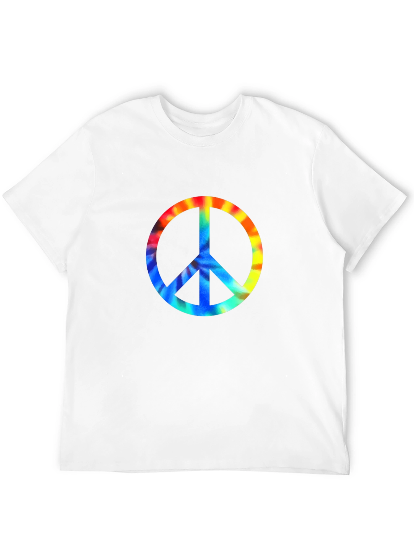 Peace Sign Tie-Dye Graphic Tee - Black