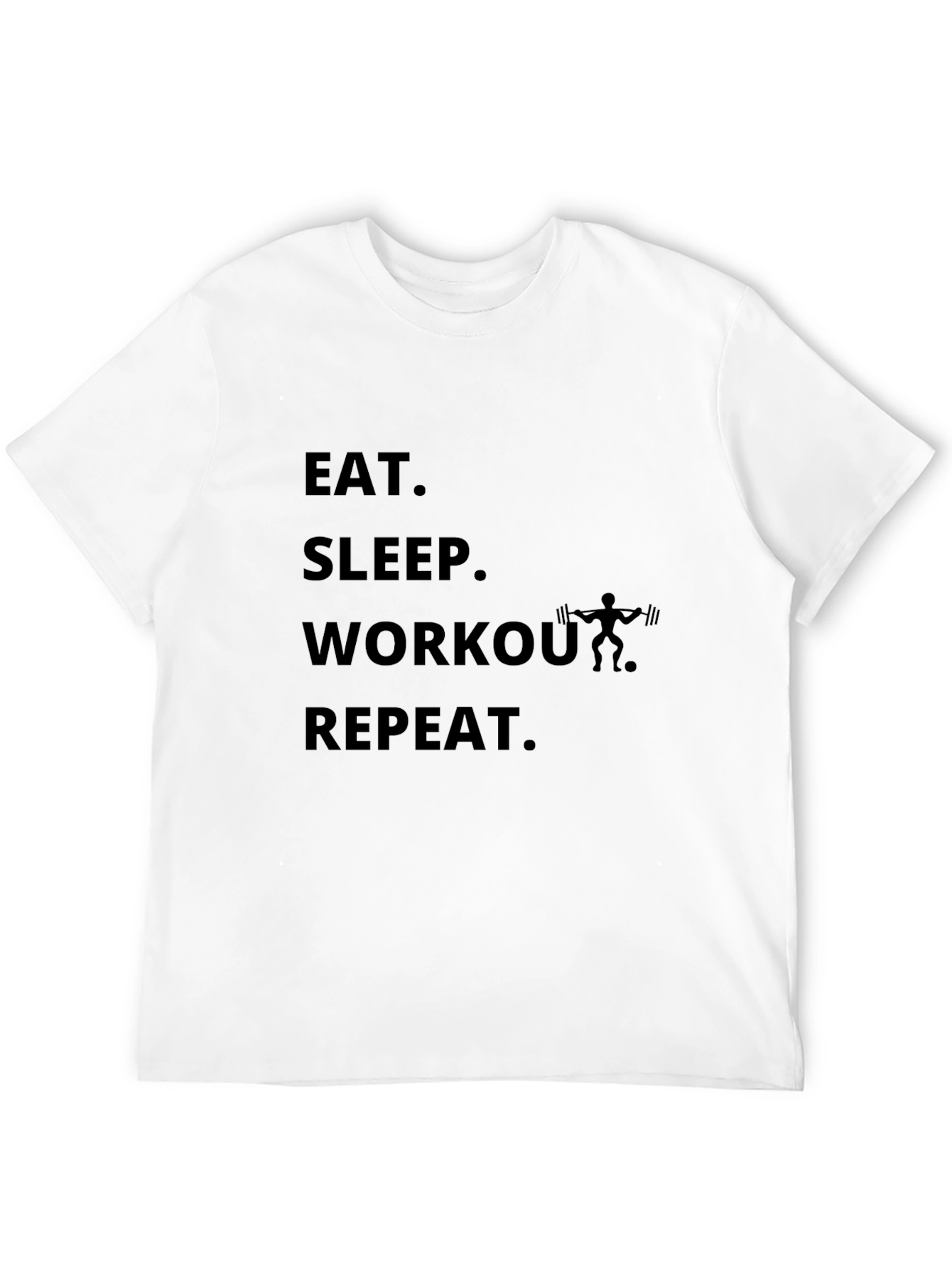 Eat Sleep Workout Repeat Black T-Shirt