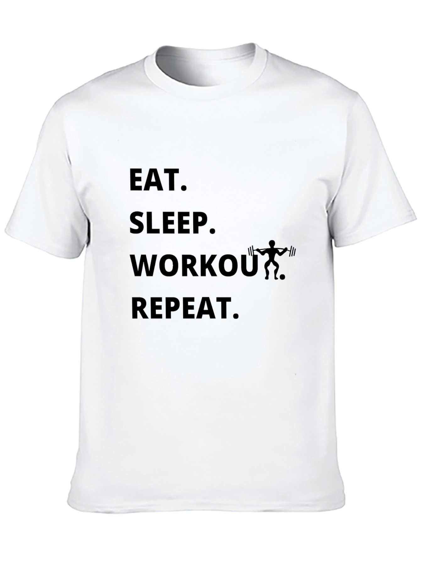 Eat Sleep Workout Repeat Black T-Shirt