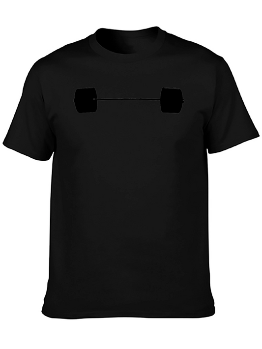 Black Weightlifting Barbell T-Shirt