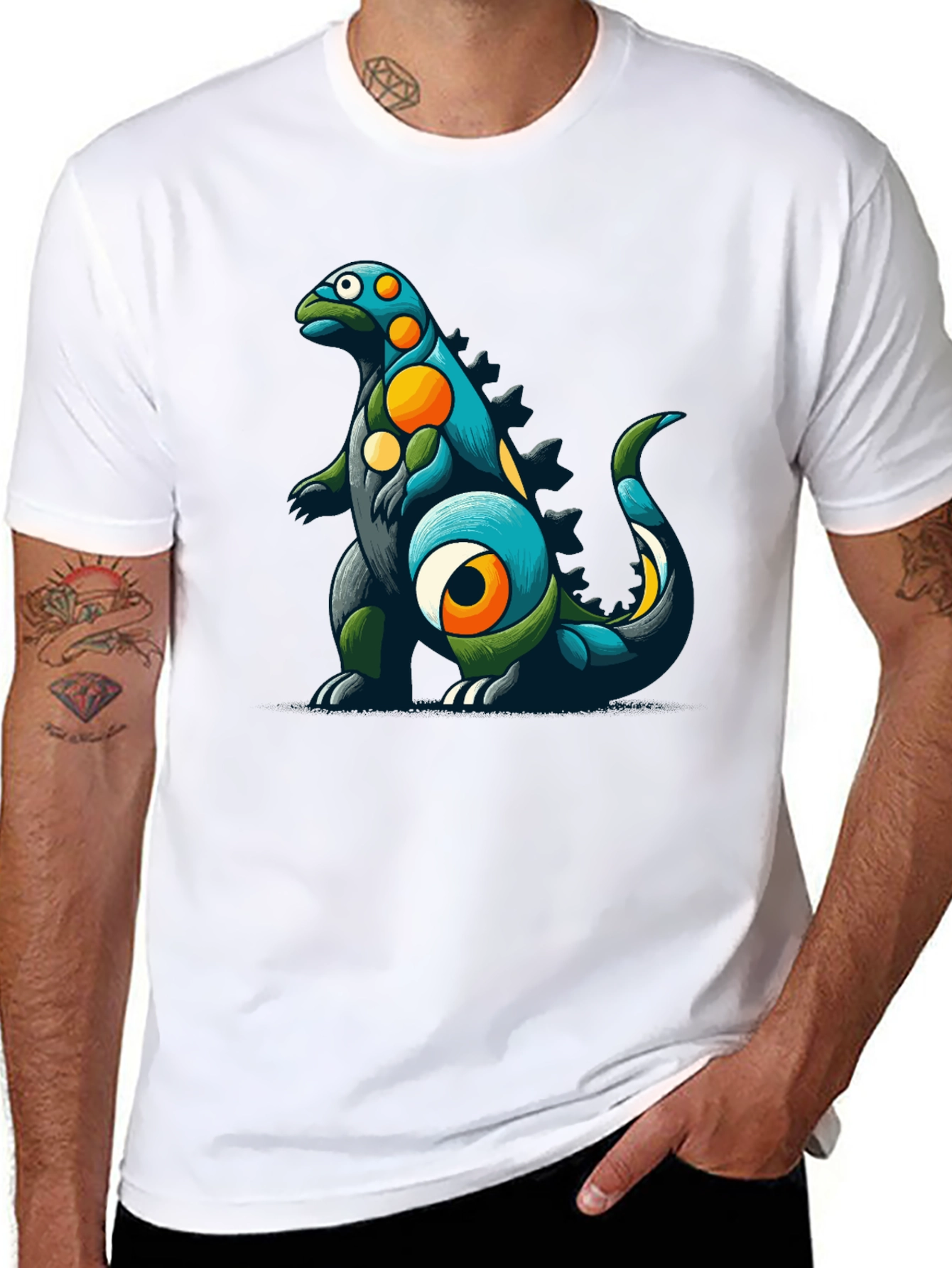 Dino Art Graphic Tee - Cool Creature Design