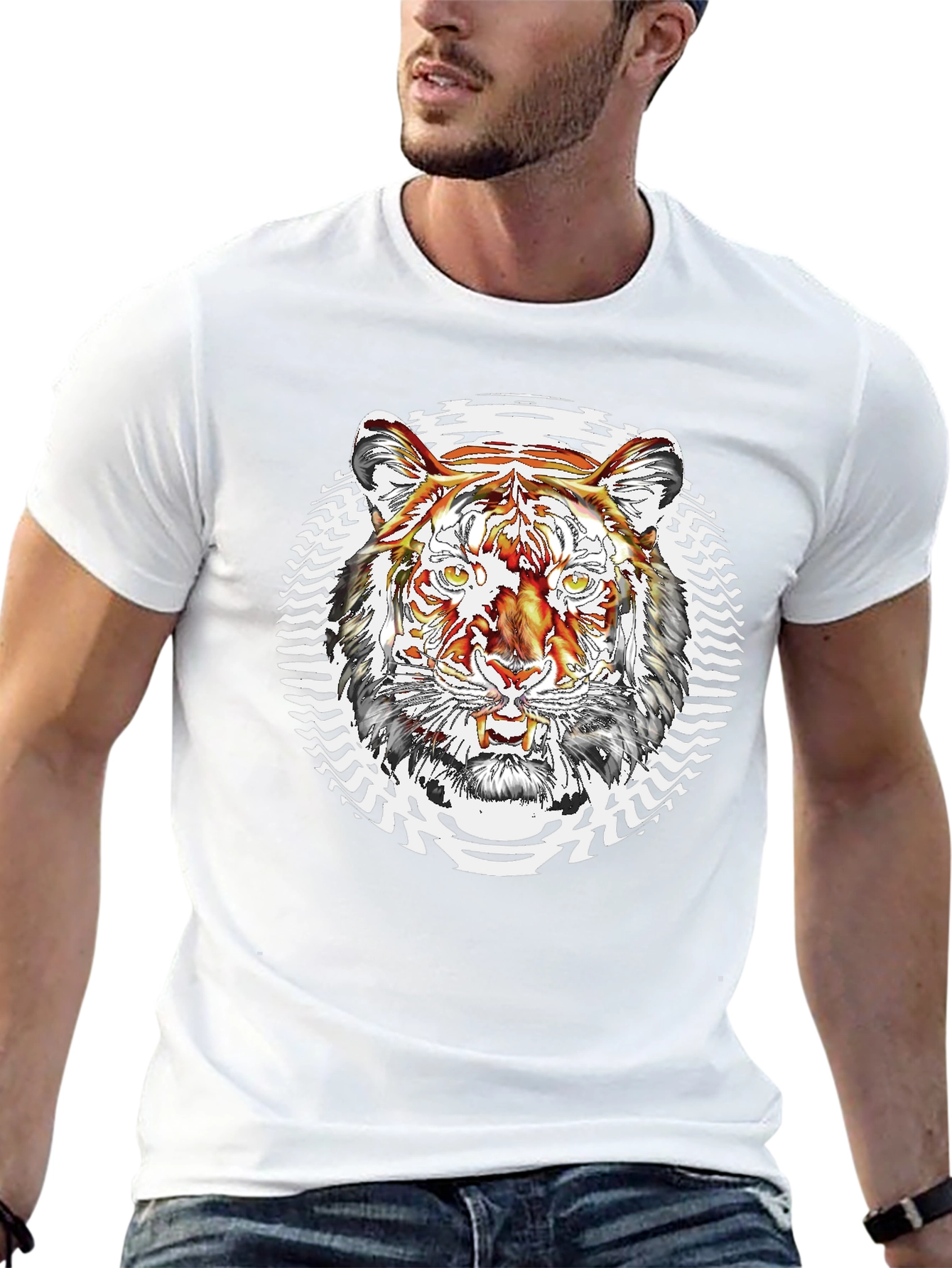 Tiger Graphic Mens Black Tee