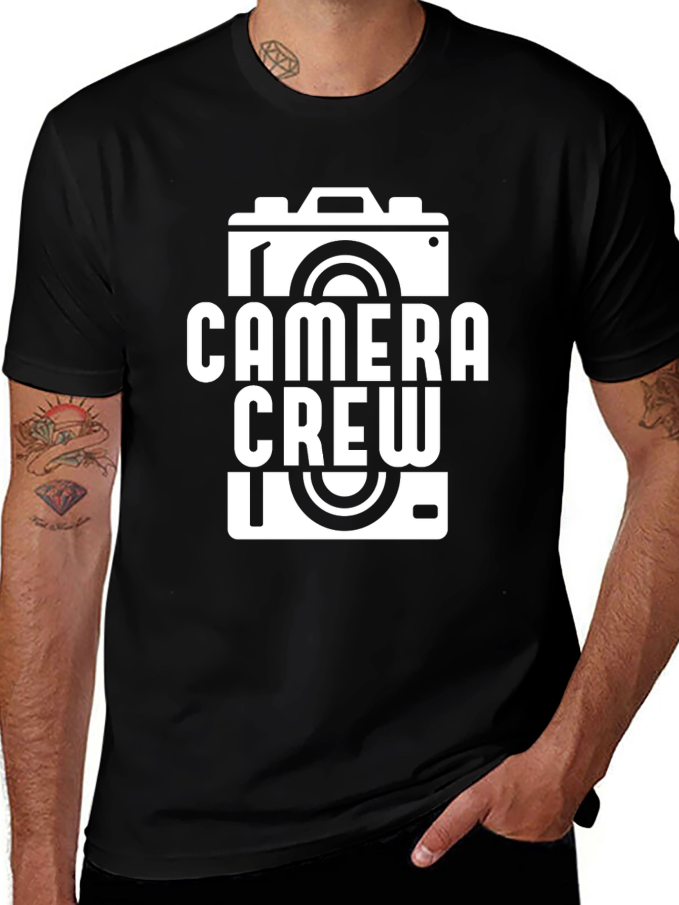 Camera Crew Graphic T-Shirt - Black