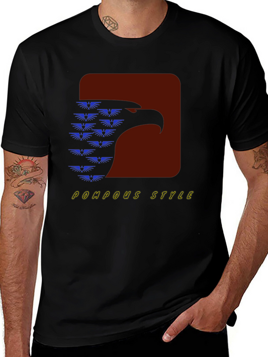 Pompous Style Eagle Graphic Tee - Black