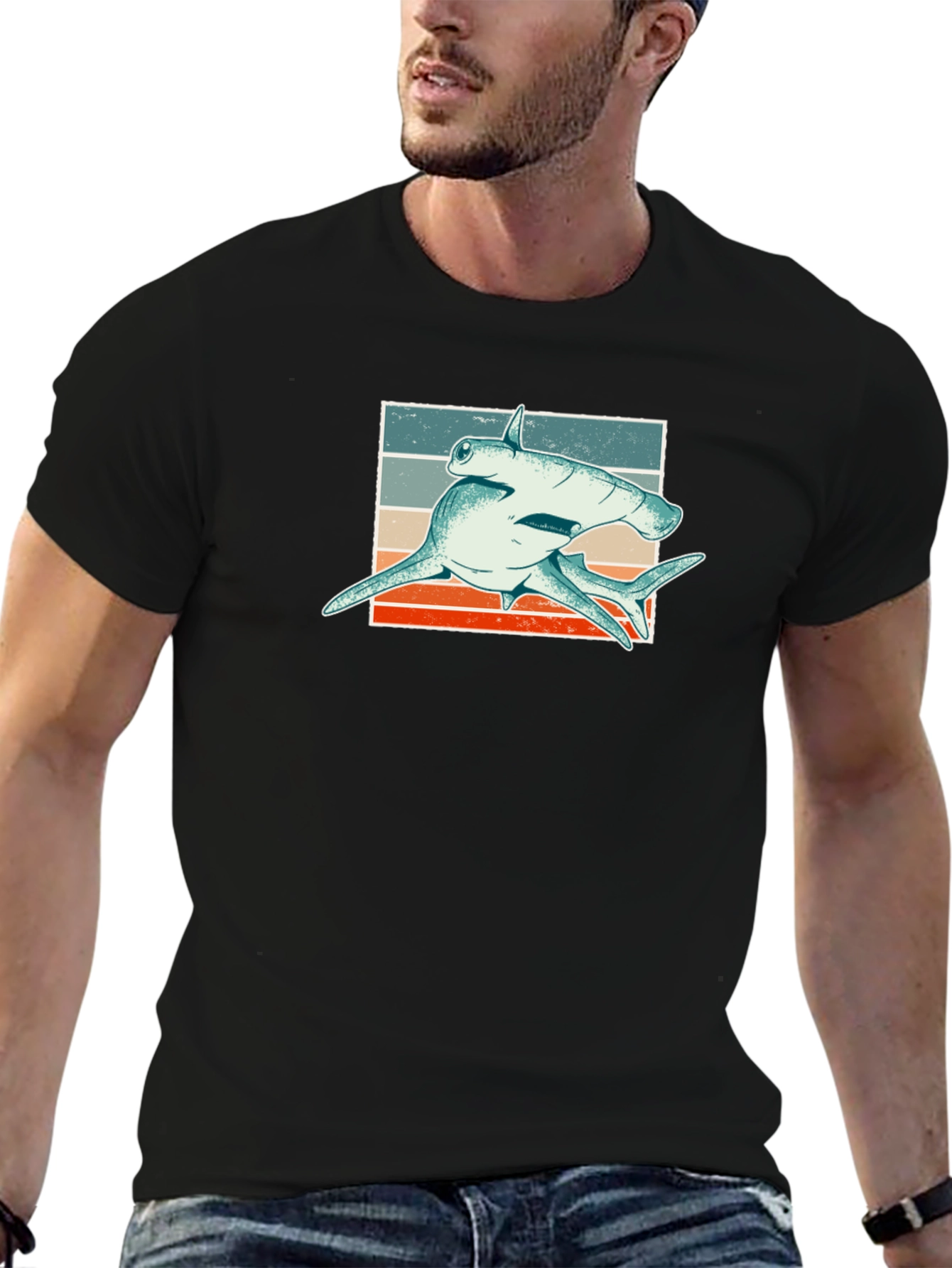 Hammerhead Shark Retro Graphic Tee