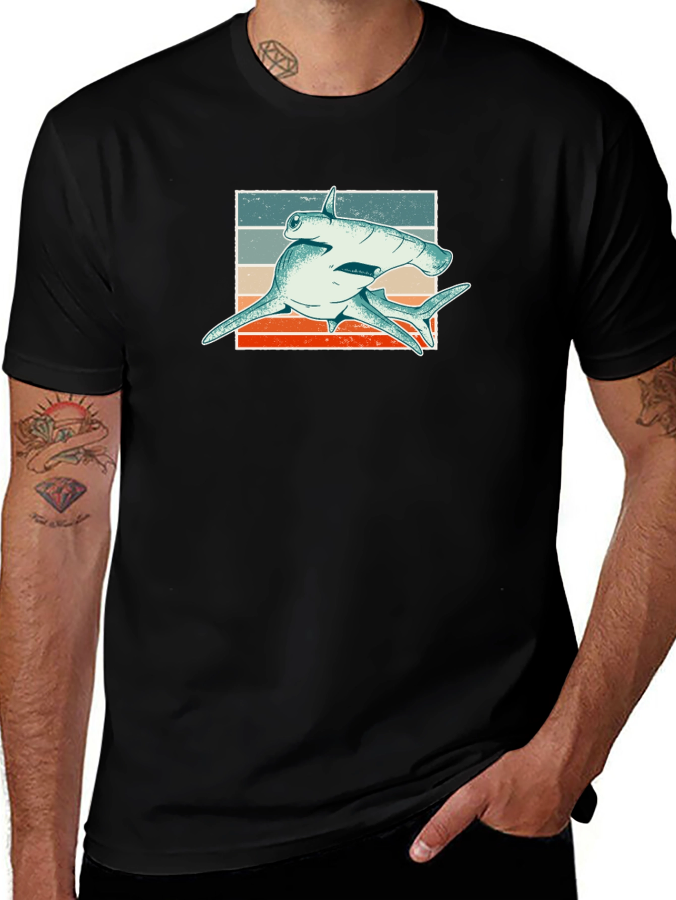 Hammerhead Shark Retro Graphic Tee