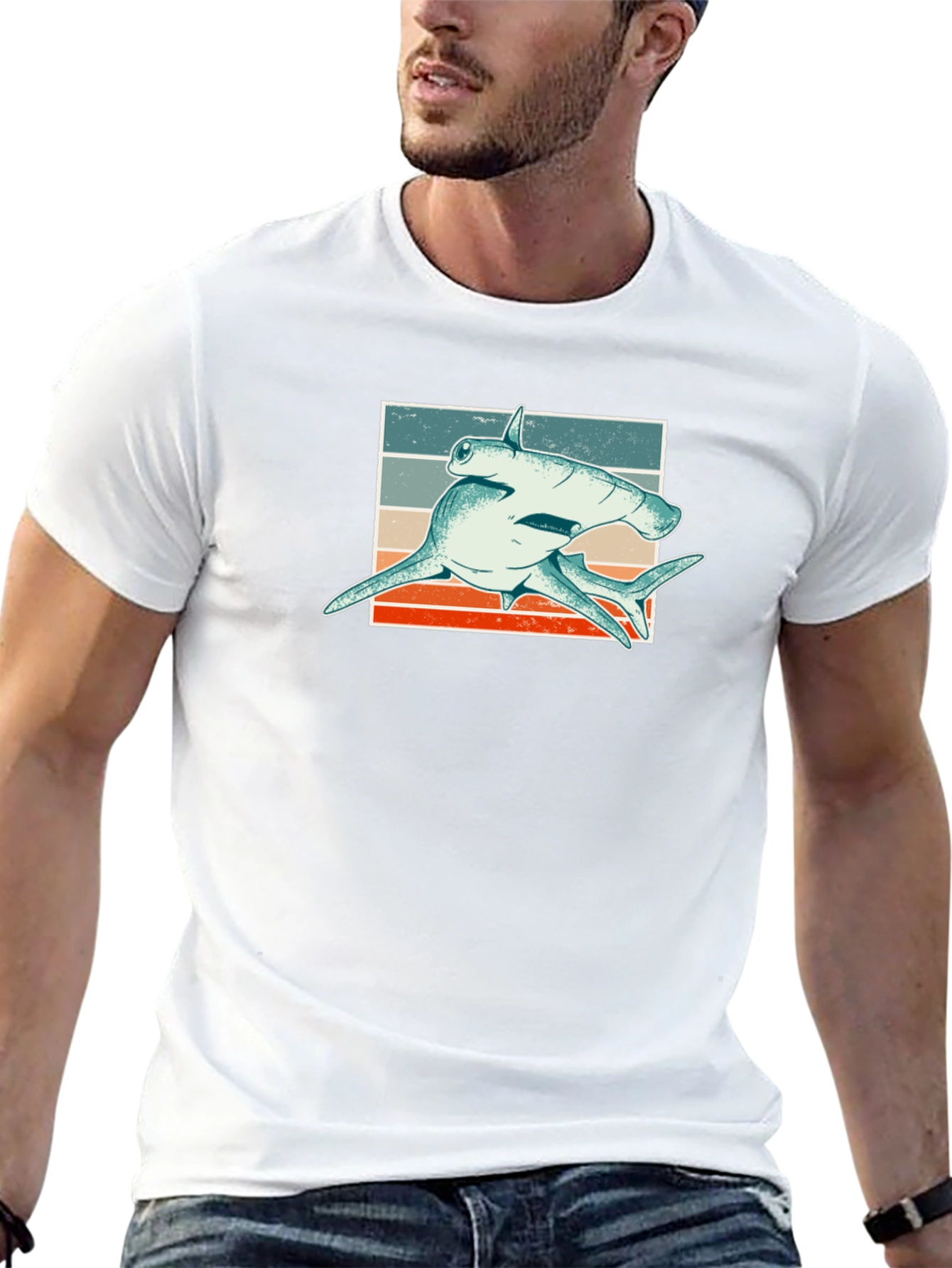 Hammerhead Shark Retro Graphic Tee