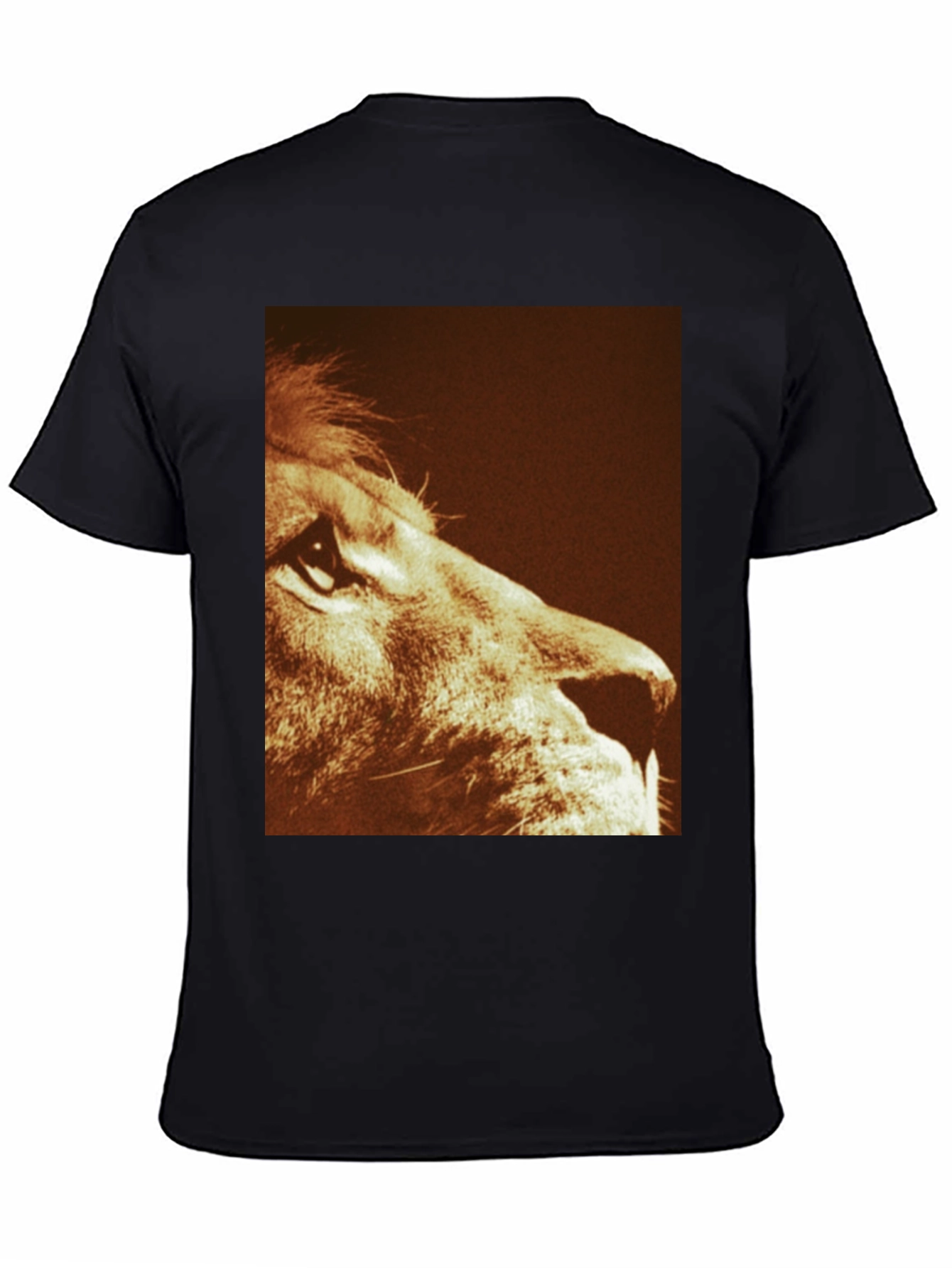 Lion Print Graphic Tee - Black